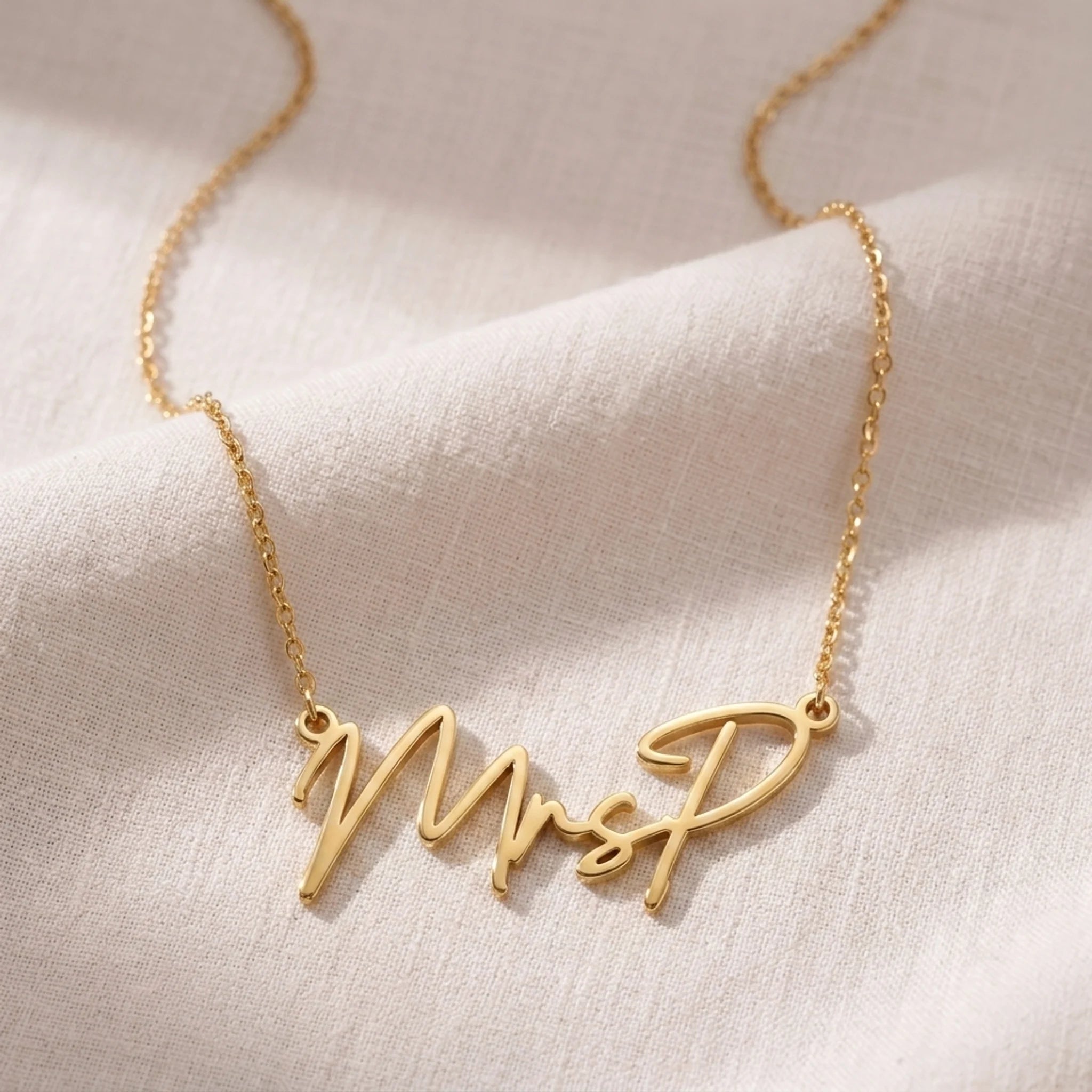 MrsP Name Necklace | 18ct Gold, Silver & Vermeil | Ready to Ship