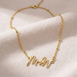MrsW Name Necklace | 18ct Gold, Silver & Vermeil | Ready to Ship