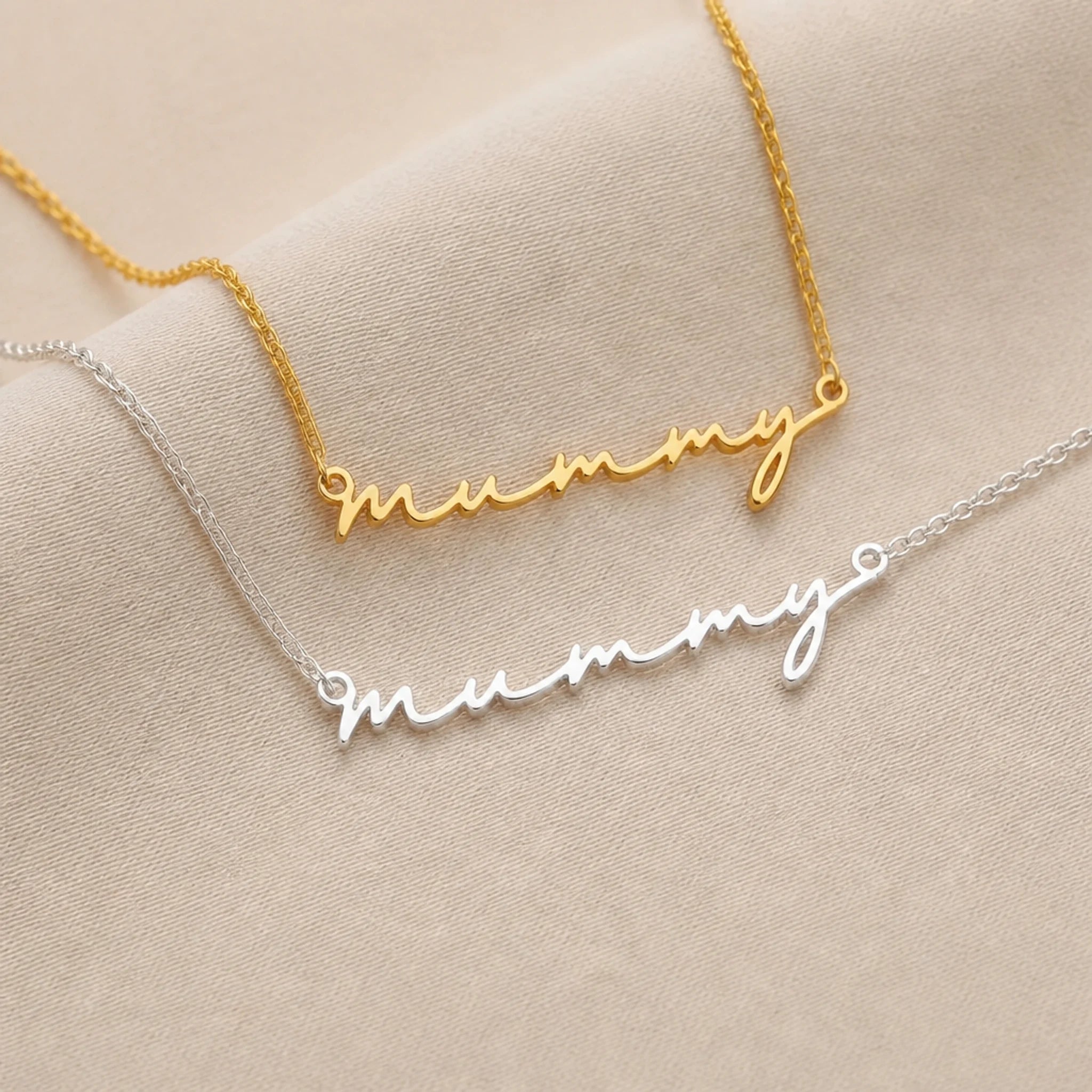 Mummy Name Necklace | 18ct Gold, Silver & Vermeil | Ready to Ship