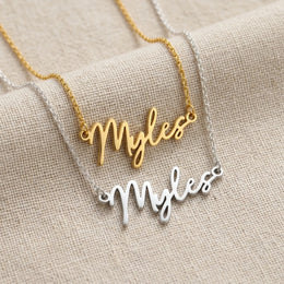 Myles Name Necklace | 18ct Gold, Silver & Vermeil | Ready to Ship