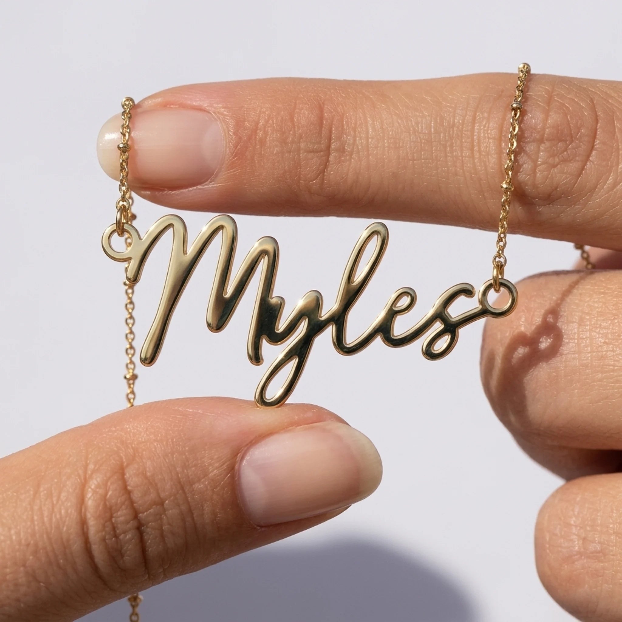 Myles Name Necklace | 18ct Gold, Silver & Vermeil | Ready to Ship