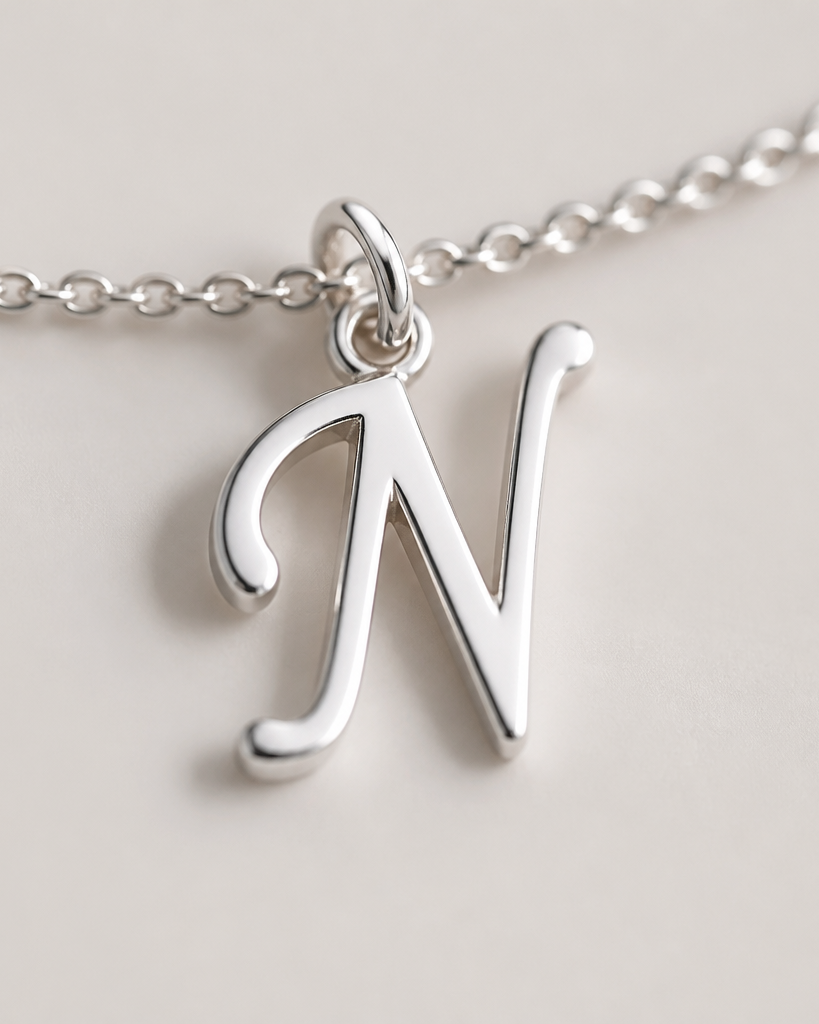 N Bracelet | Initial & Letter N Charm, Gold & Silver