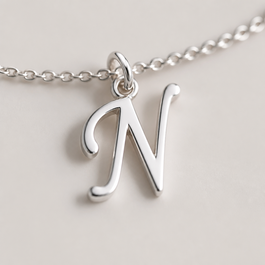 N Bracelet | Initial & Letter N Charm, Gold & Silver