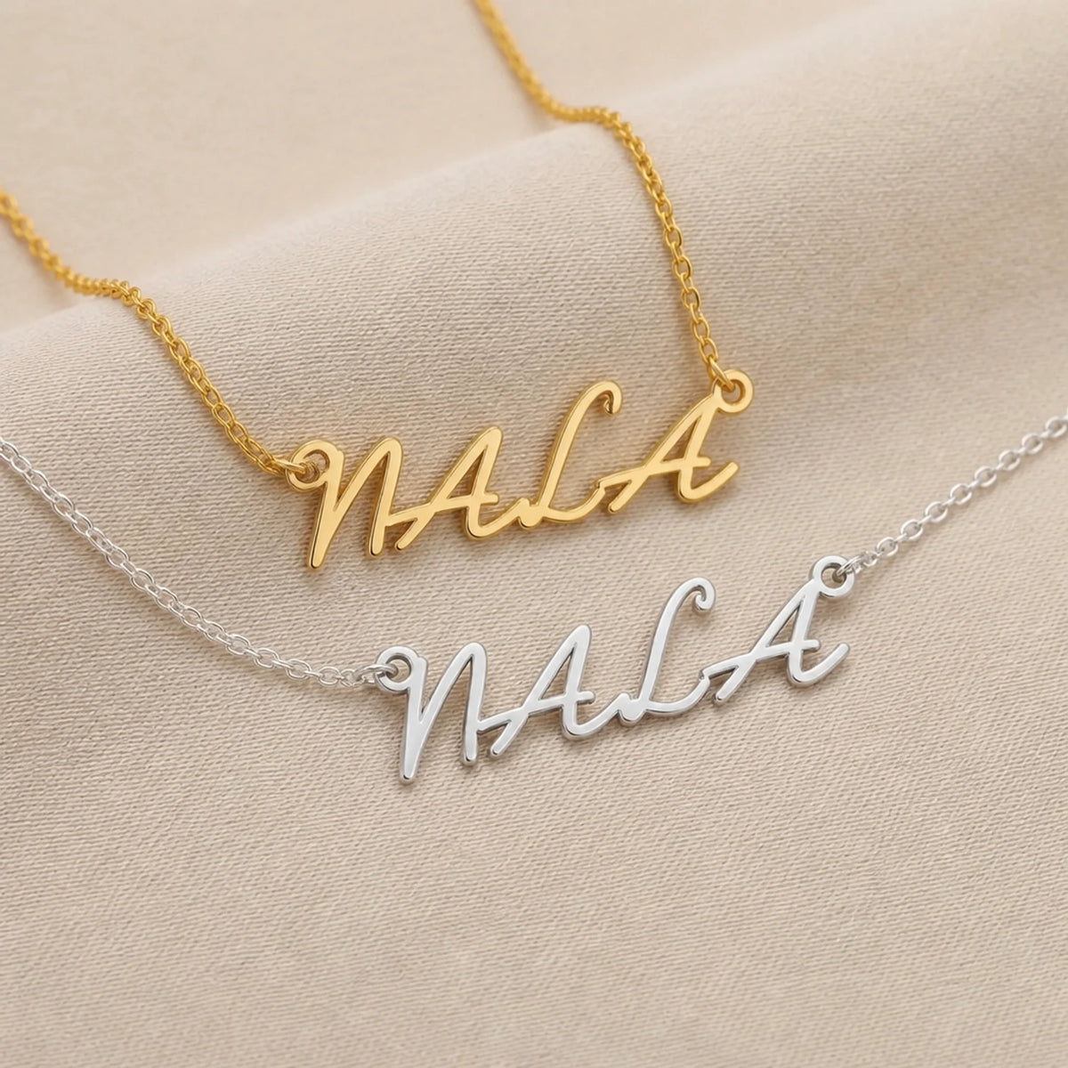 Nala Name Necklace | 18ct Gold, Silver & Vermeil | Ready to Ship