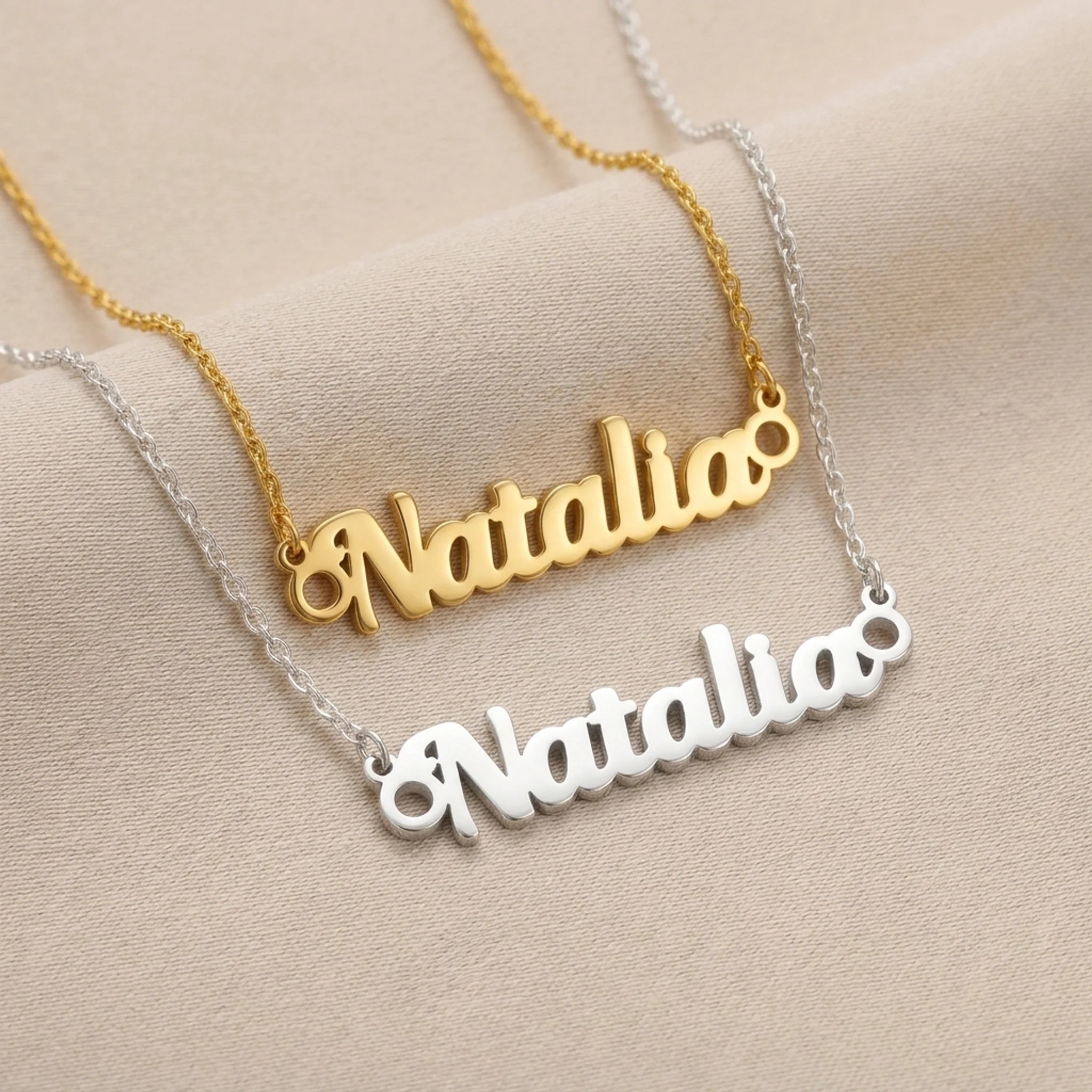 Natalia Name Necklace | 18ct Gold, Silver & Vermeil | Ready to Ship