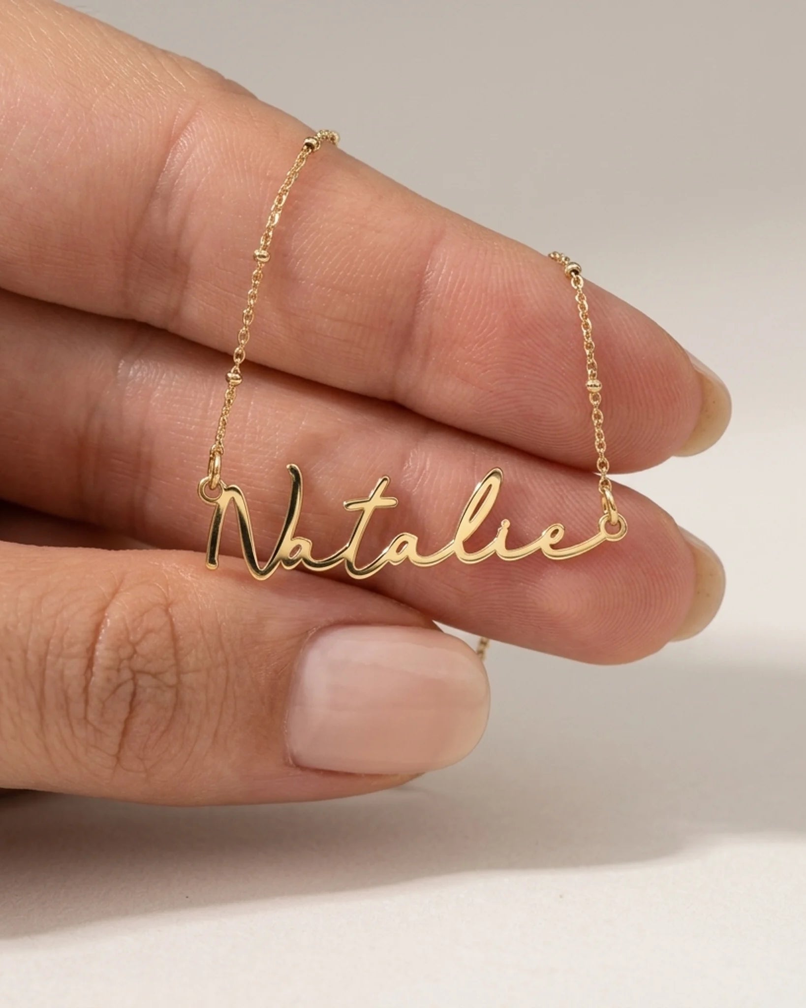 Natalie Name Necklace | 18ct Gold, Silver & Vermeil | Ready to Ship