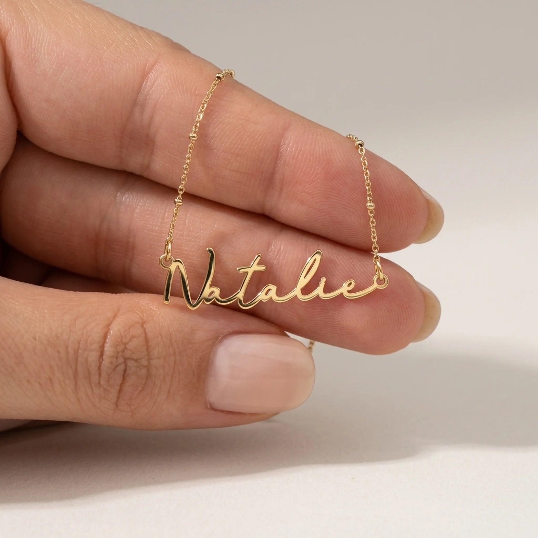 Natalie Name Necklace | 18ct Gold, Silver & Vermeil | Ready to Ship