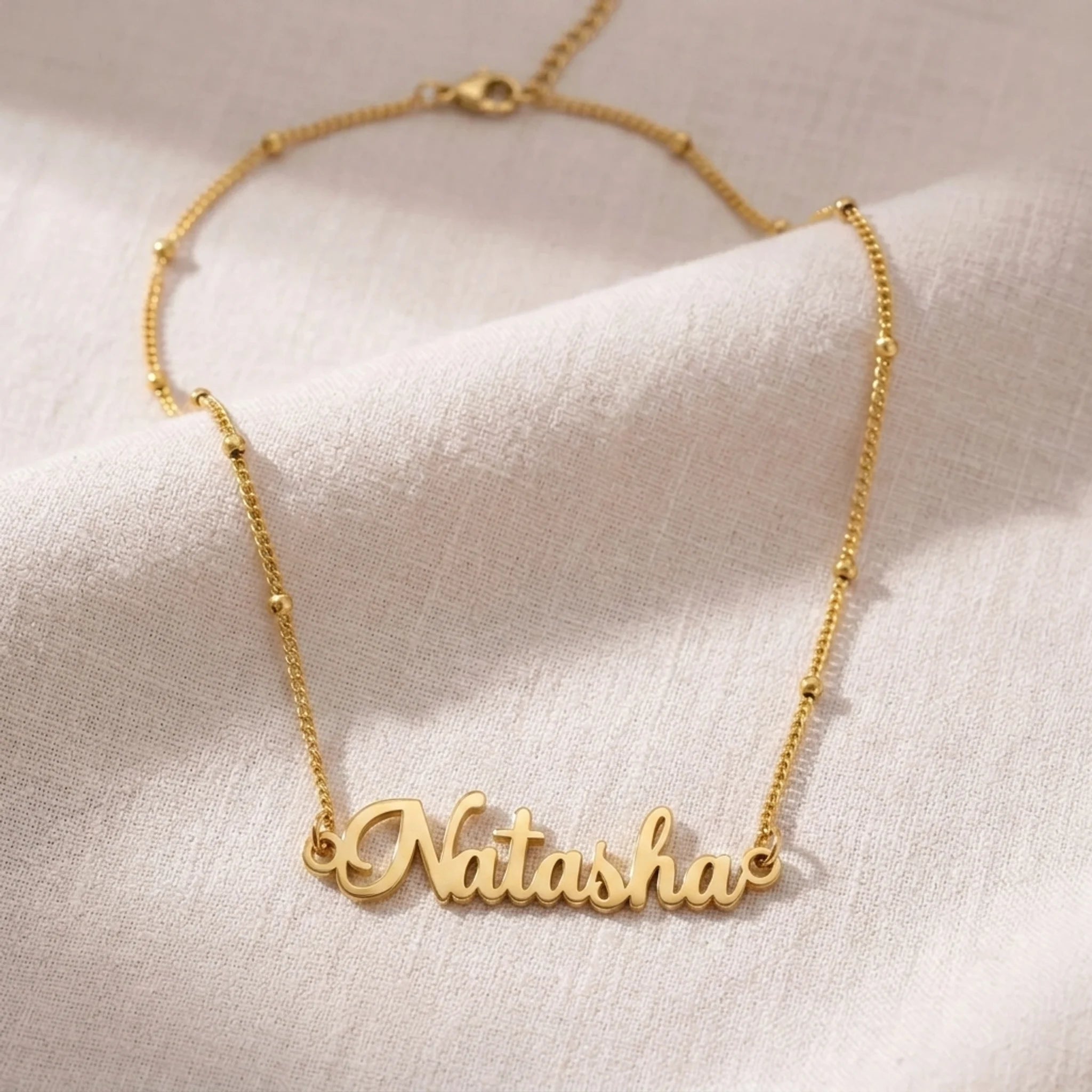Natasha Name Necklace | 18ct Gold, Silver & Vermeil | Ready to Ship