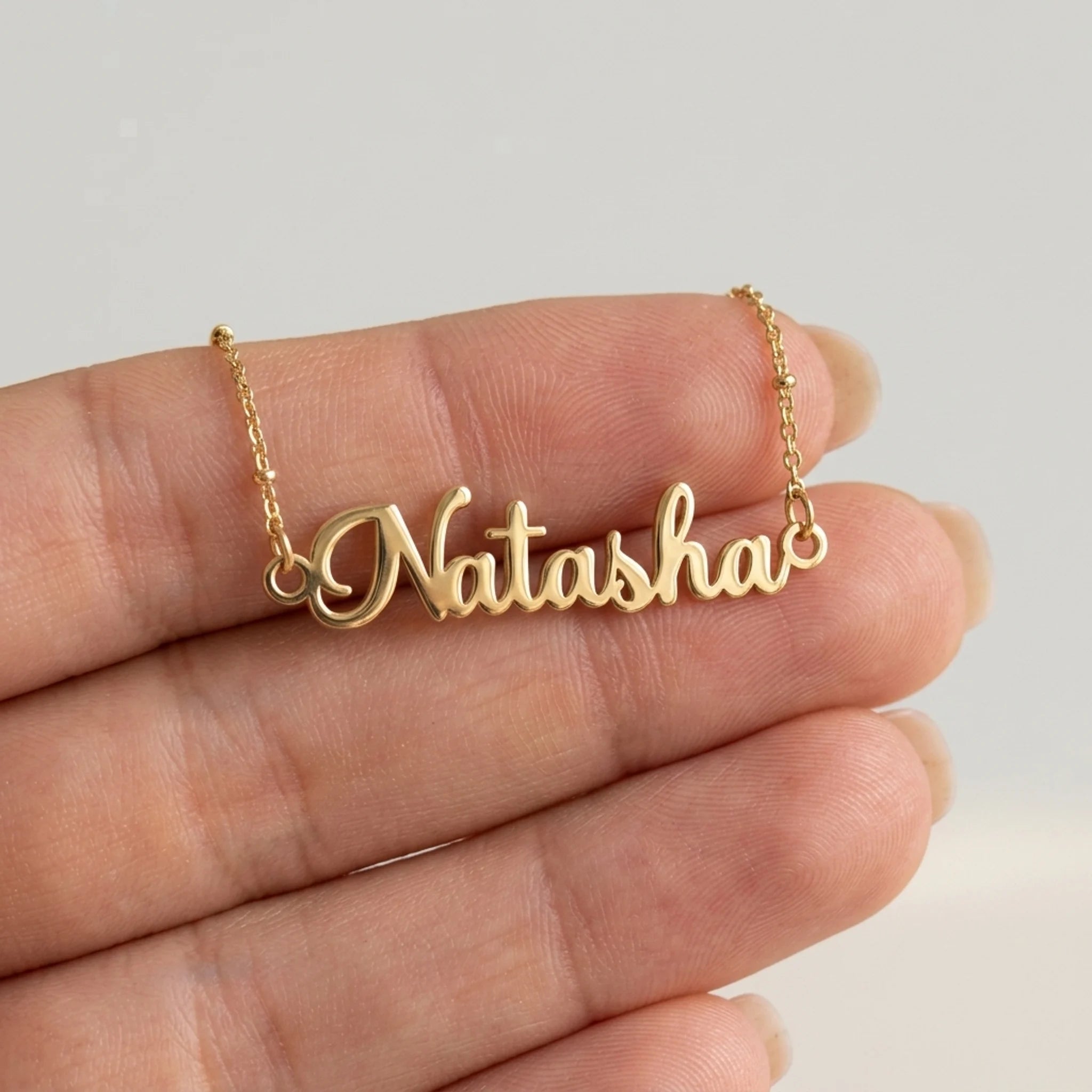 Natasha Name Necklace | 18ct Gold, Silver & Vermeil | Ready to Ship