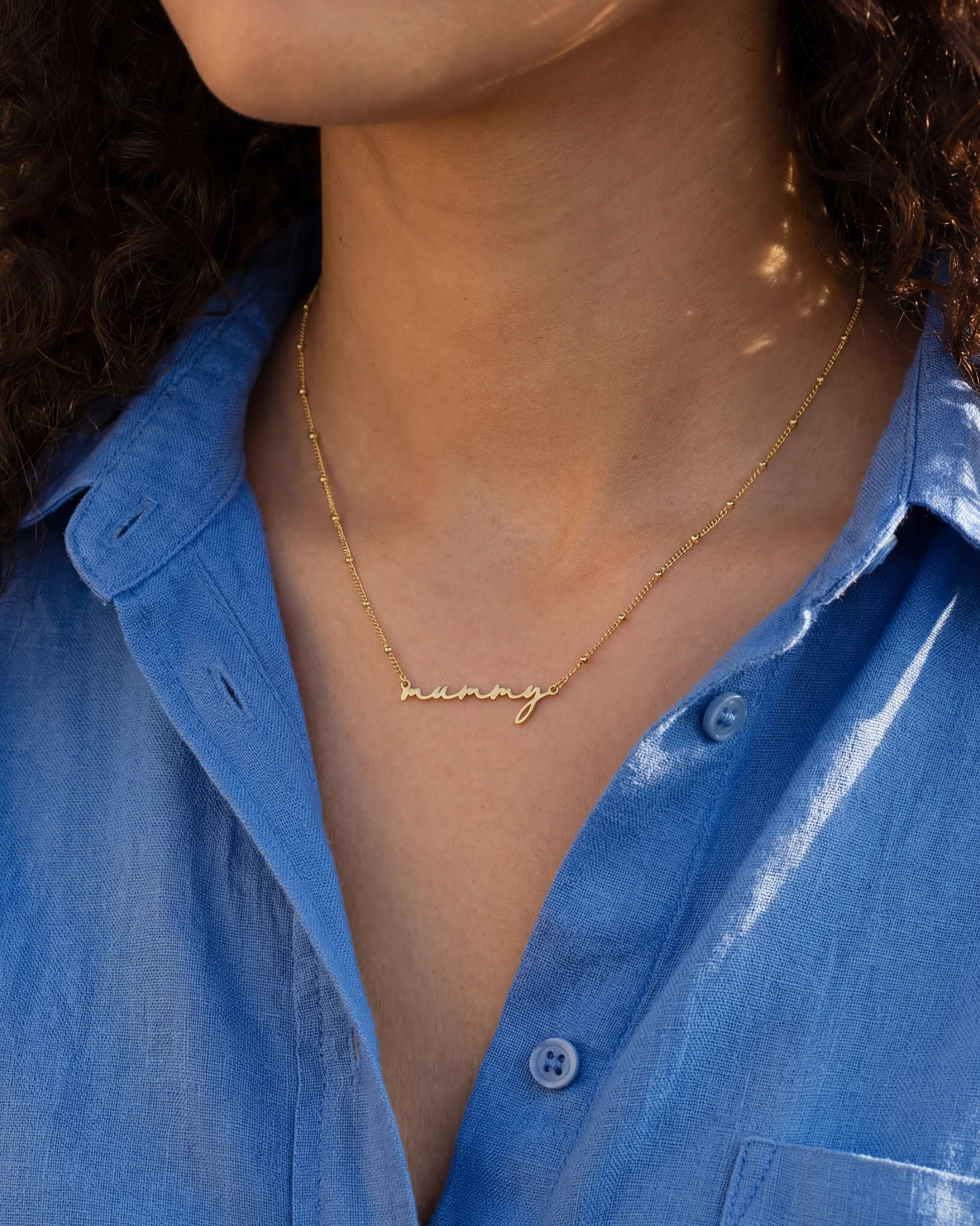 Necklace 24ct Gold or Solid Silver Name Necklace HBD 24ct Gold or Solid Silver Name Necklace – Personalised Custom Jewellery