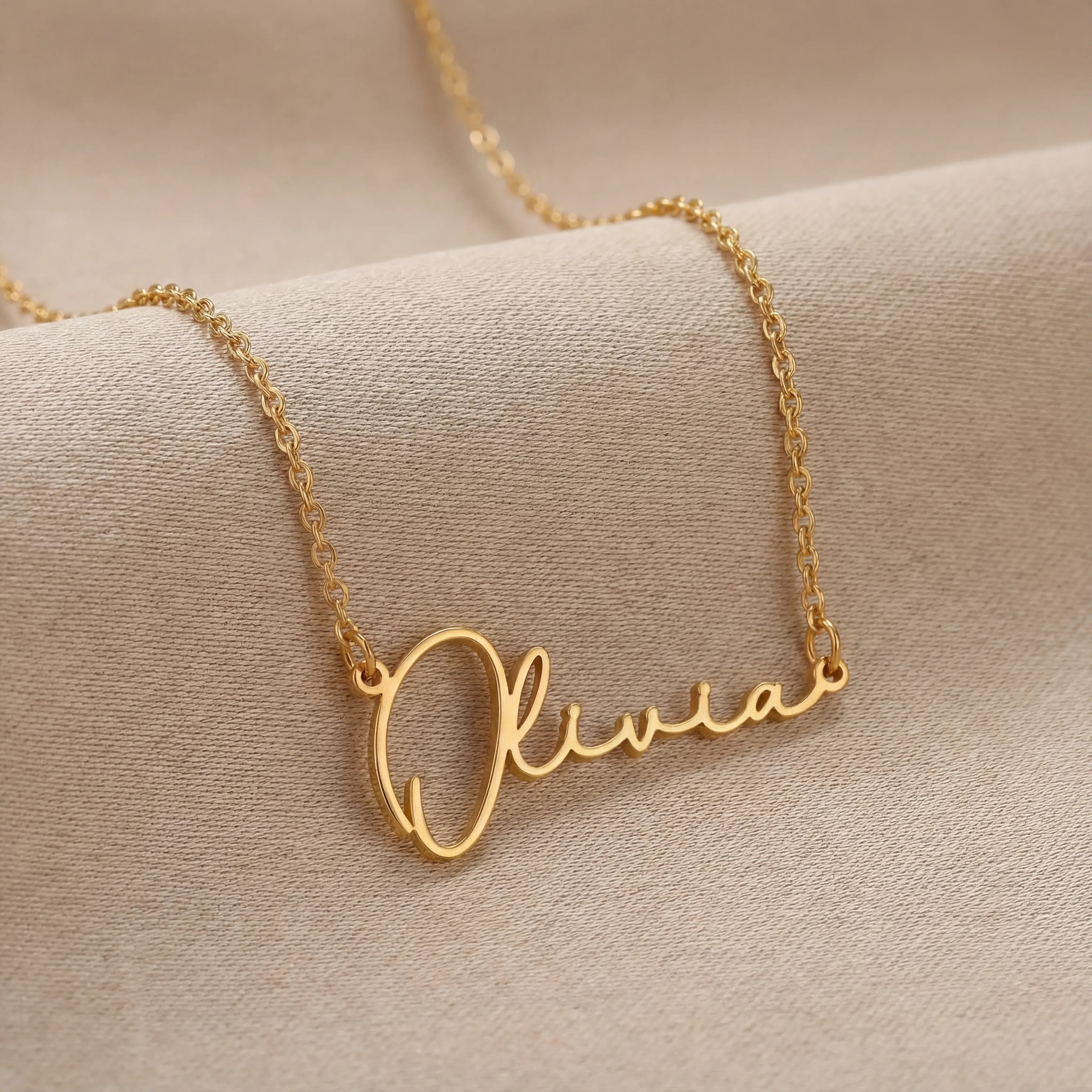 Necklace 24ct Gold or Solid Silver Name Necklace HBD Personalised Name Necklace in 24ct Gold or Solid Silver – Custom Made