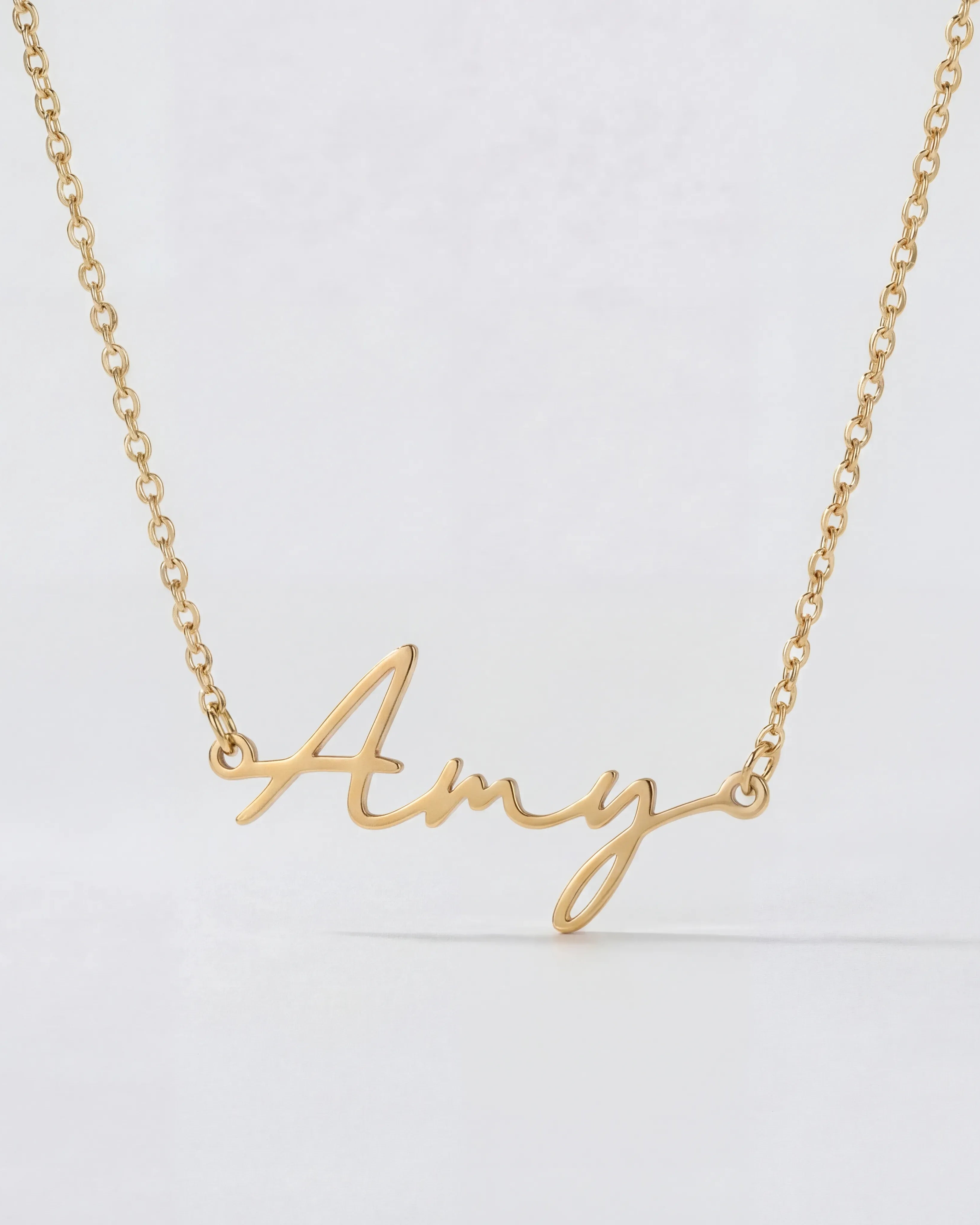 Necklace Amy Name Necklace HBD Amy Name Necklace in Gold or Silver – Amy Script Necklace with Charm Option