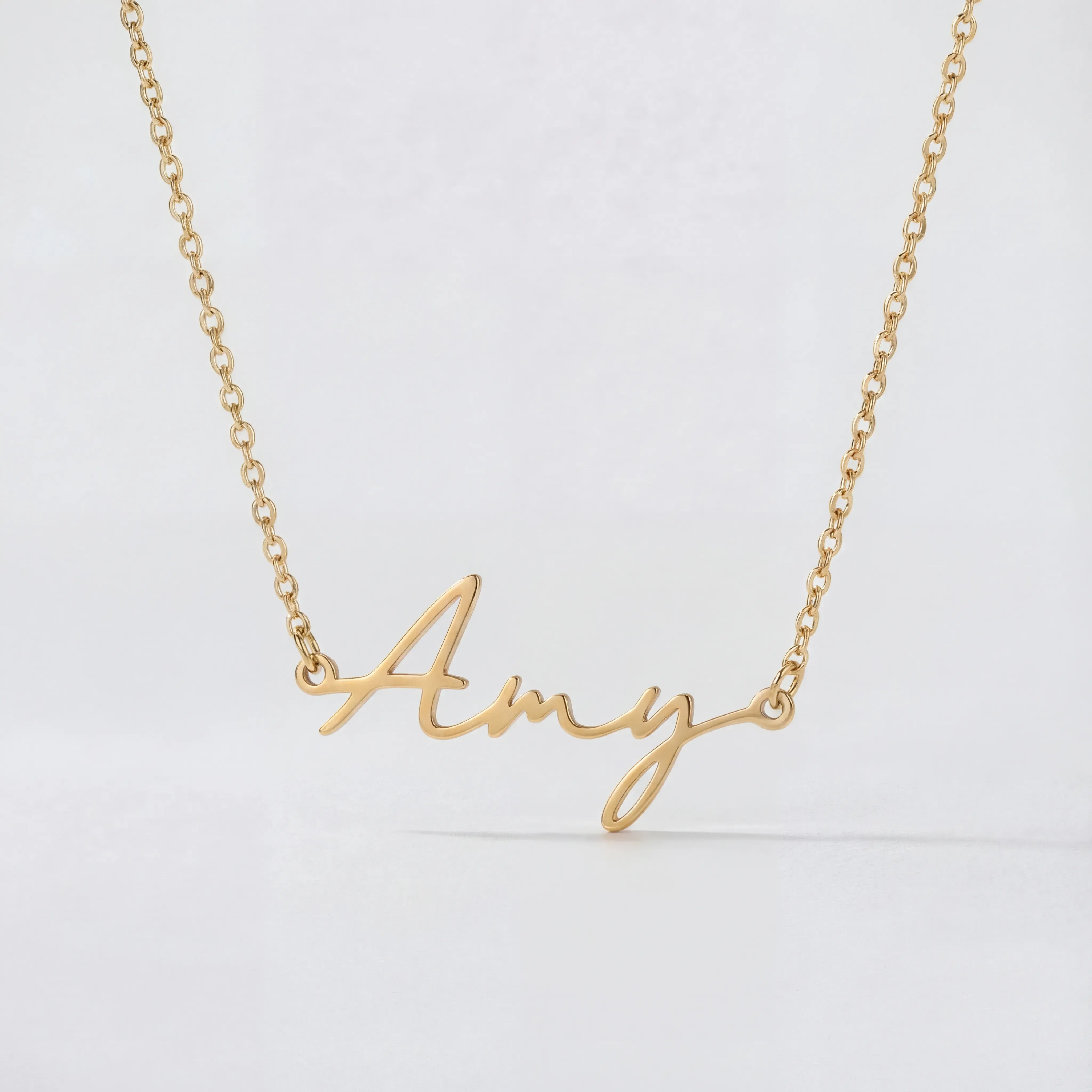 Necklace Amy Name Necklace HBD Amy Name Necklace in Gold or Silver – Amy Script Necklace with Charm Option
