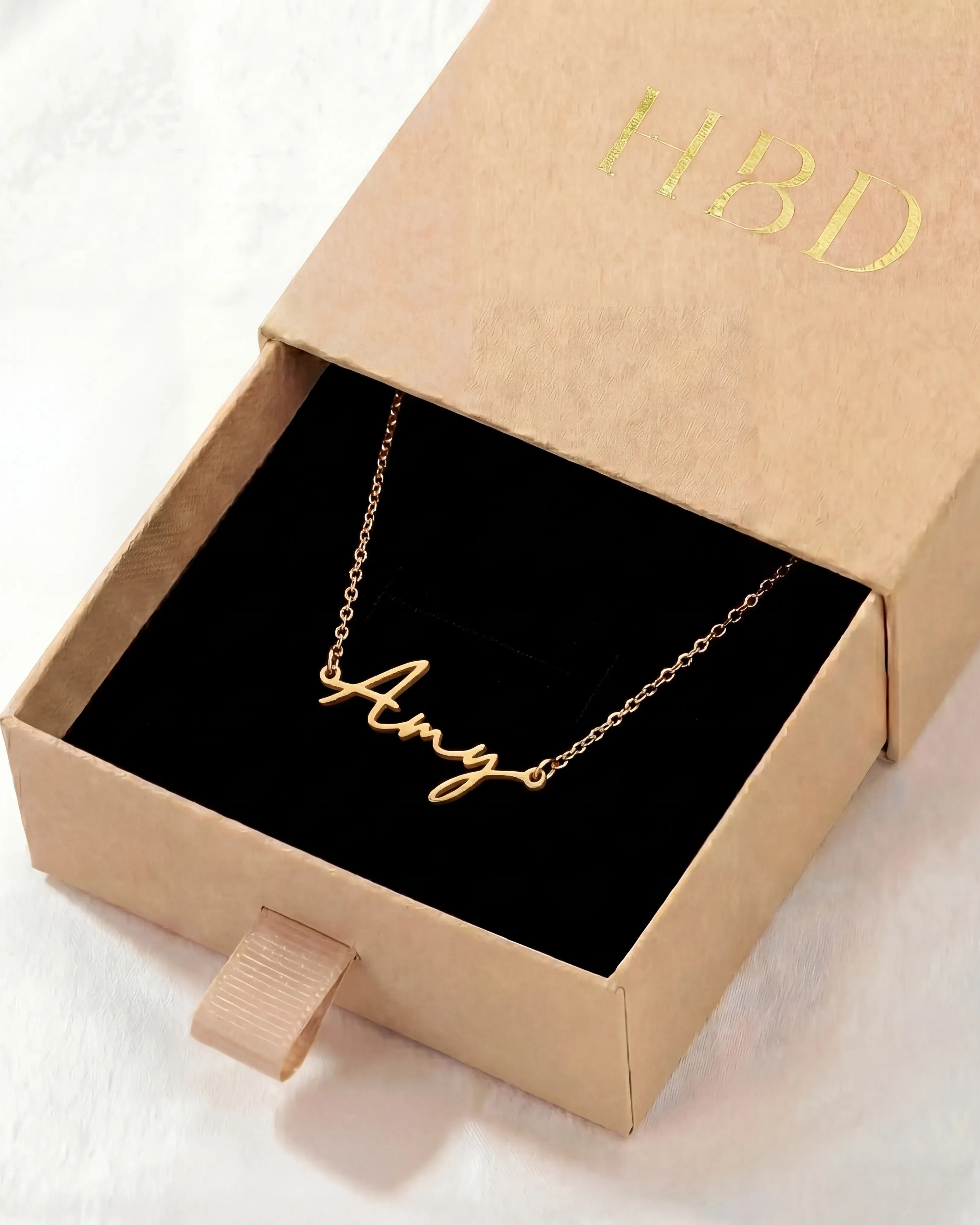 Necklace Amy Name Necklace HBD Amy Name Necklace in Gold or Silver – Amy Script Necklace with Charm Option