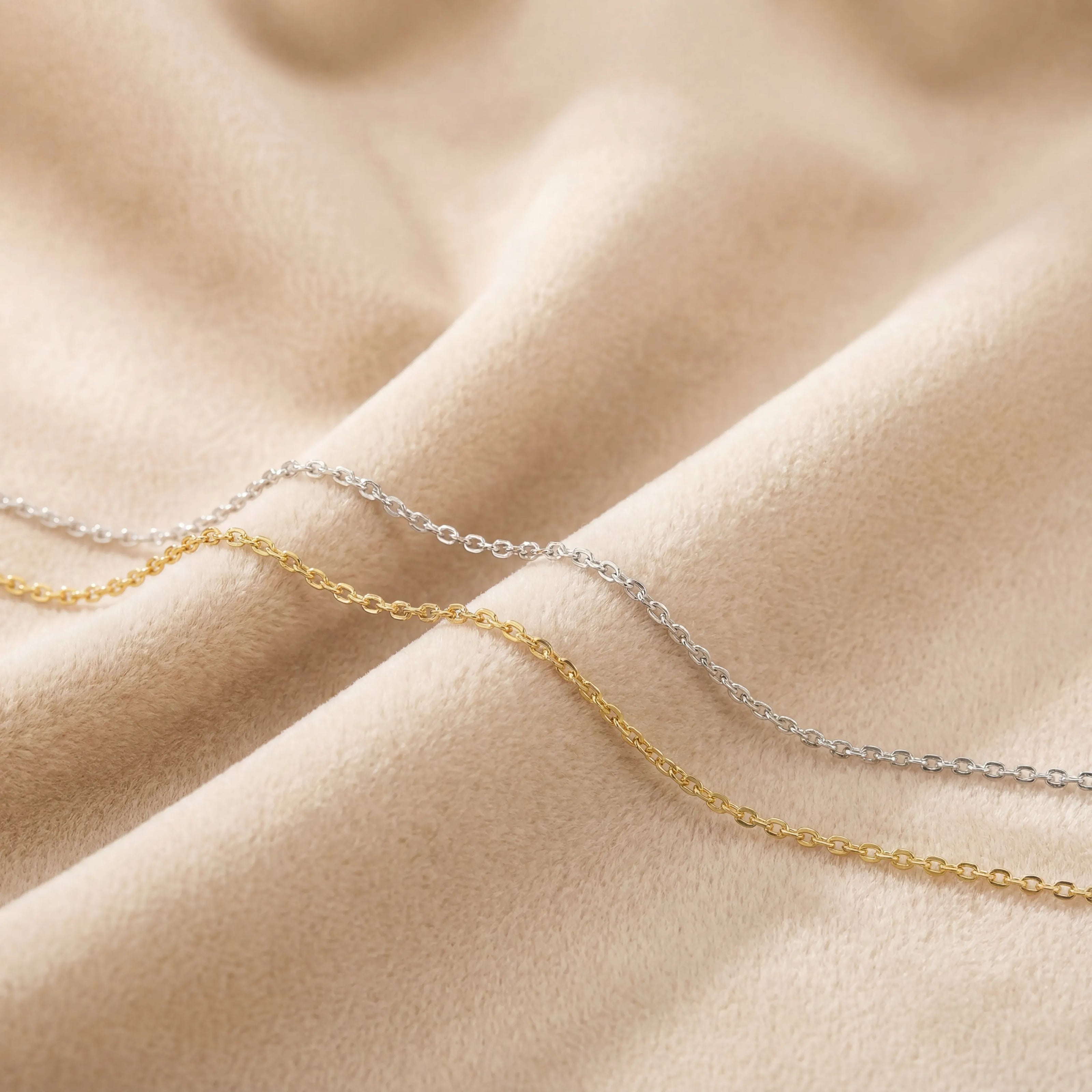 Anchor Chain Necklace in 18ct Gold or Sterling Silver – 14" to 20" Sizes