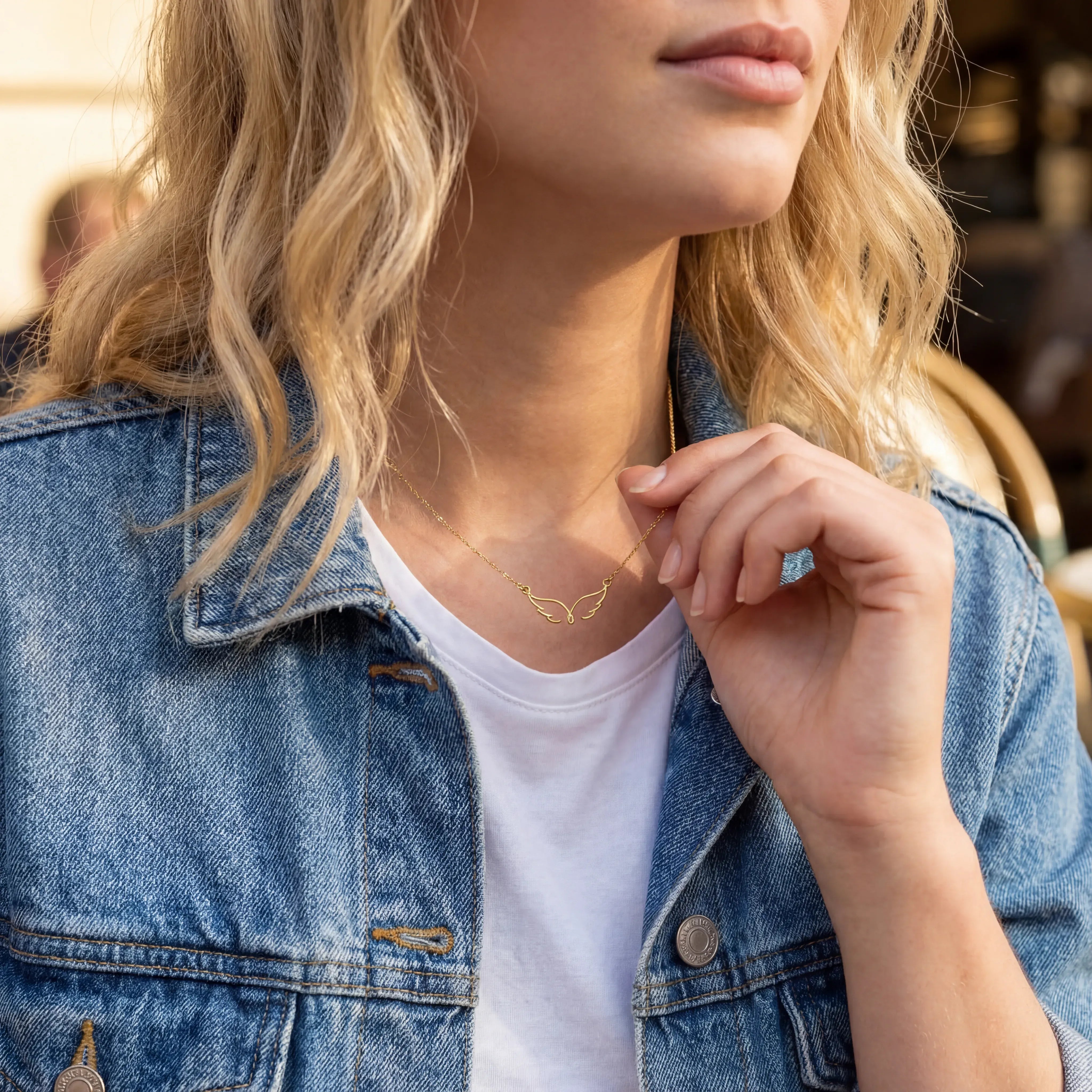 Necklace Angel Wings Necklace HBD Angel Wings Necklace in Gold, Vermeil, or Silver – Symbolic Pendant – 15-21 Inch Chain