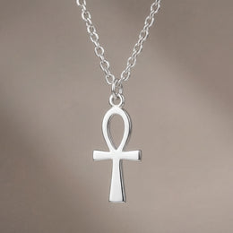 Ankh Cross Necklace in Gold or Silver – Elegant Egyptian Symbol Pendant