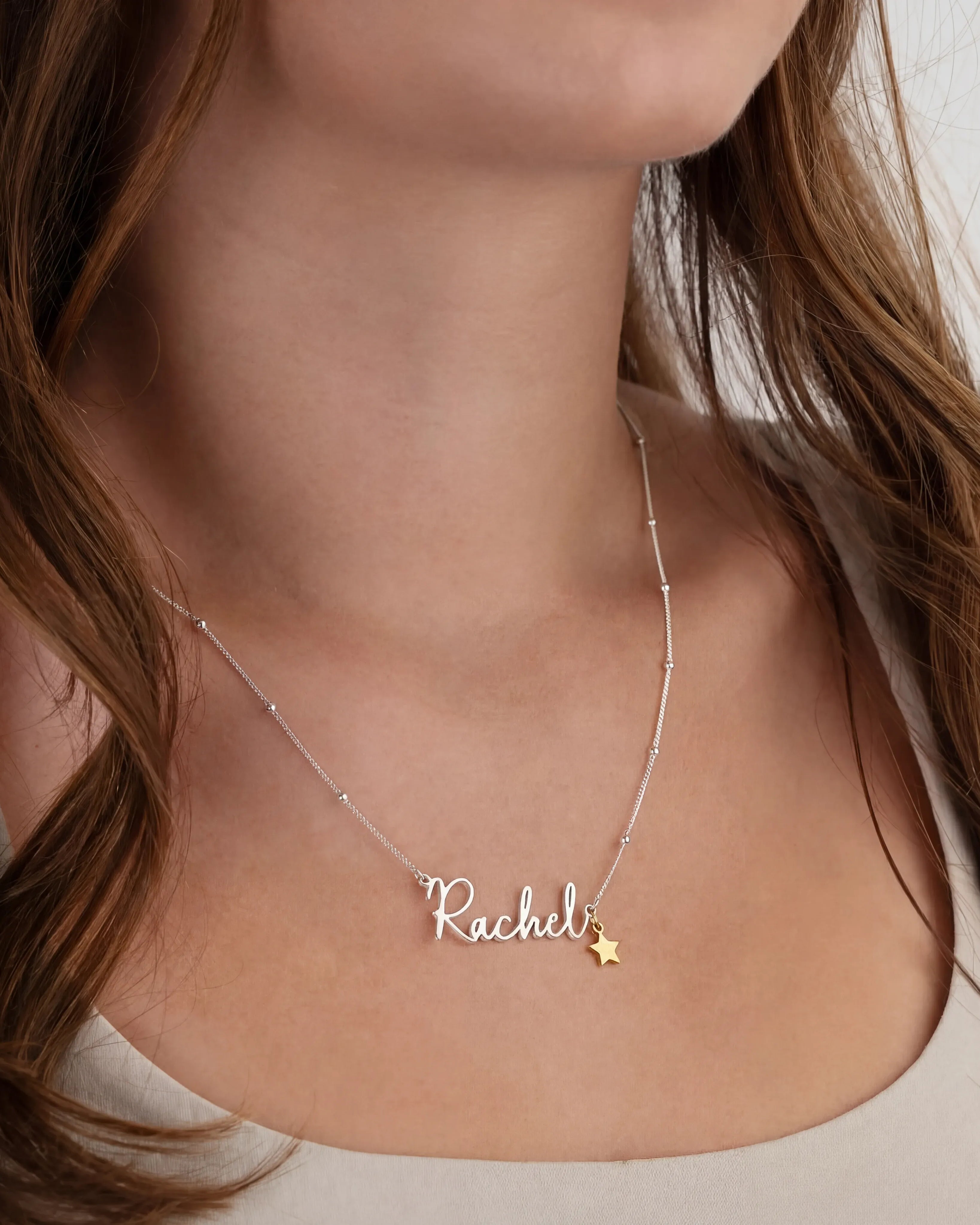 Necklace Custom Name Necklace – Gold, Silver & Vermeil HBD Custom Name Necklace – 9 Designs, 200+ Charms, 7 Lengths & 3 Chain Styles