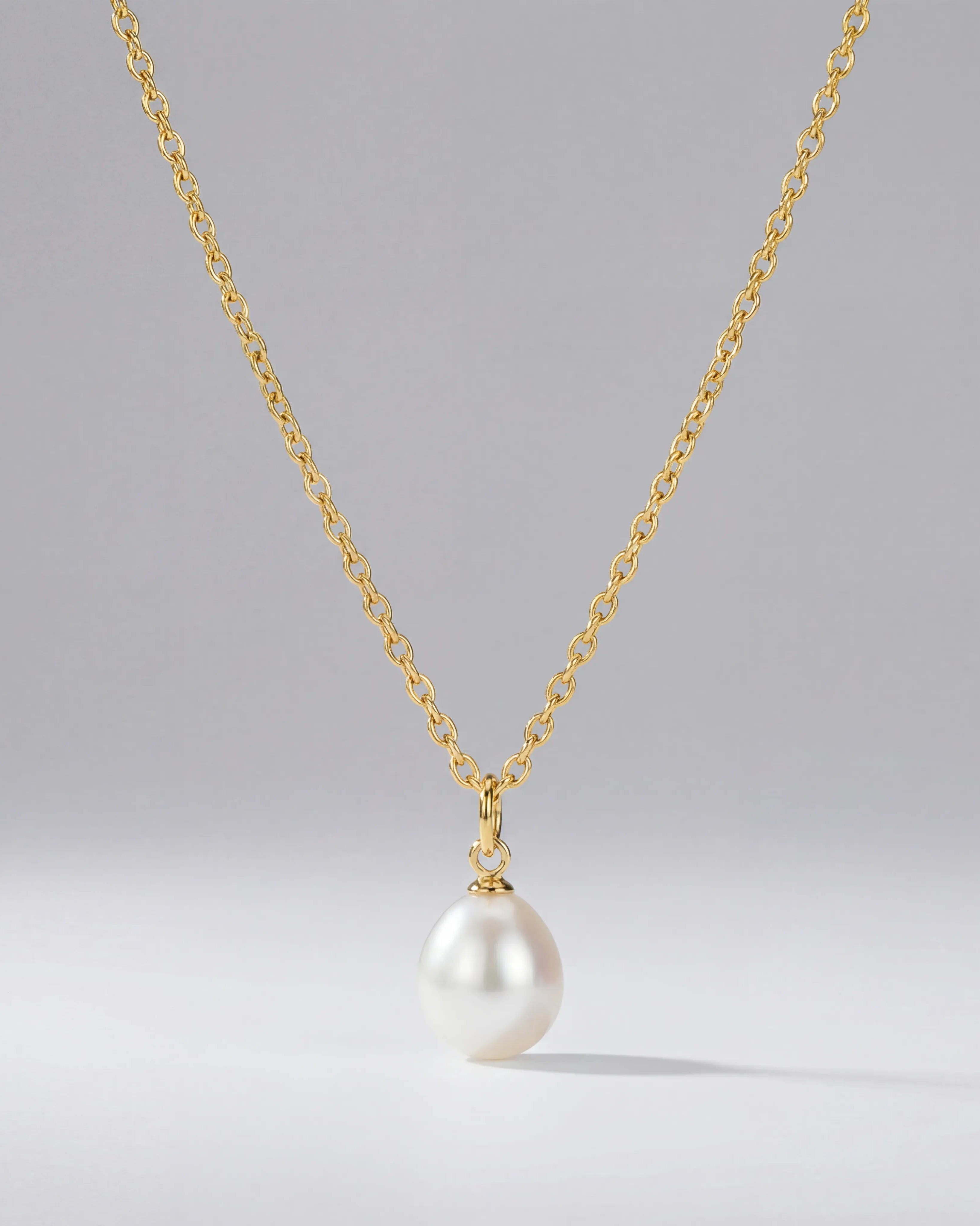 Necklace Freshwater Pearl Charm Necklace HBD Freshwater Pearl Charm Necklace in 18k Gold or Sterling Silver