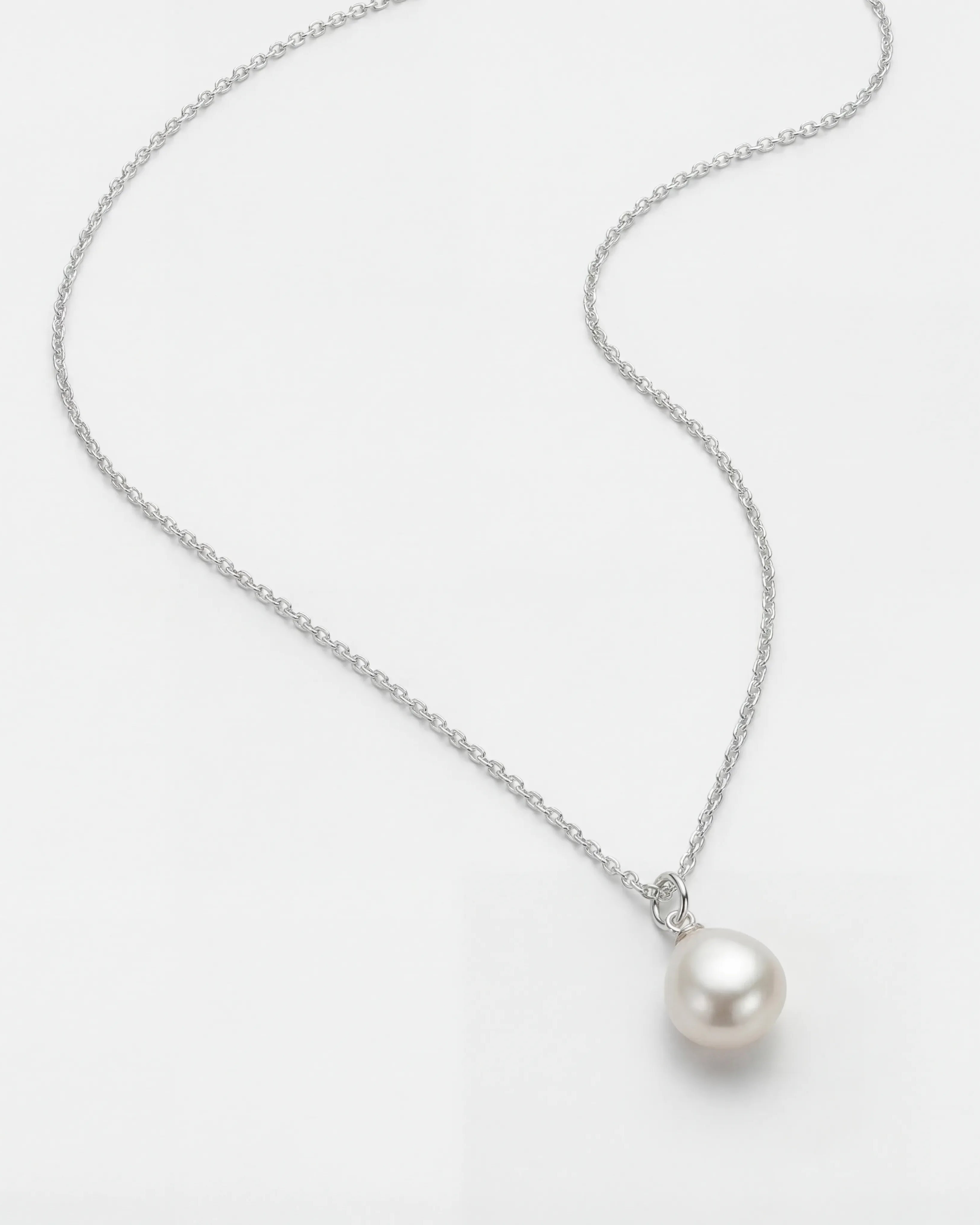Necklace Freshwater Pearl Charm Necklace HBD Freshwater Pearl Charm Necklace in 18k Gold or Sterling Silver