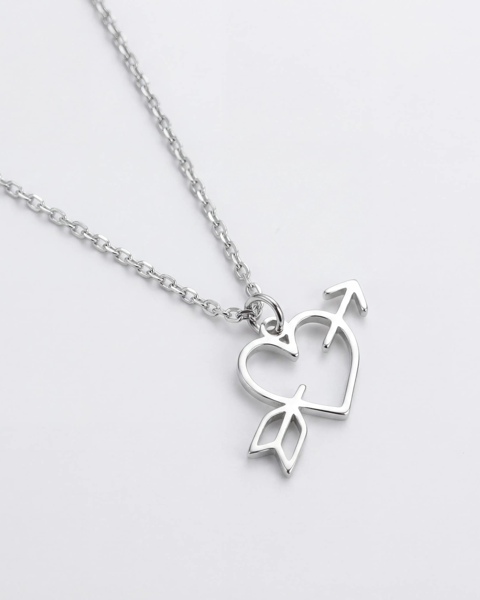 Heart Arrow Necklace - Delicate Love Necklace in Gold or Silver