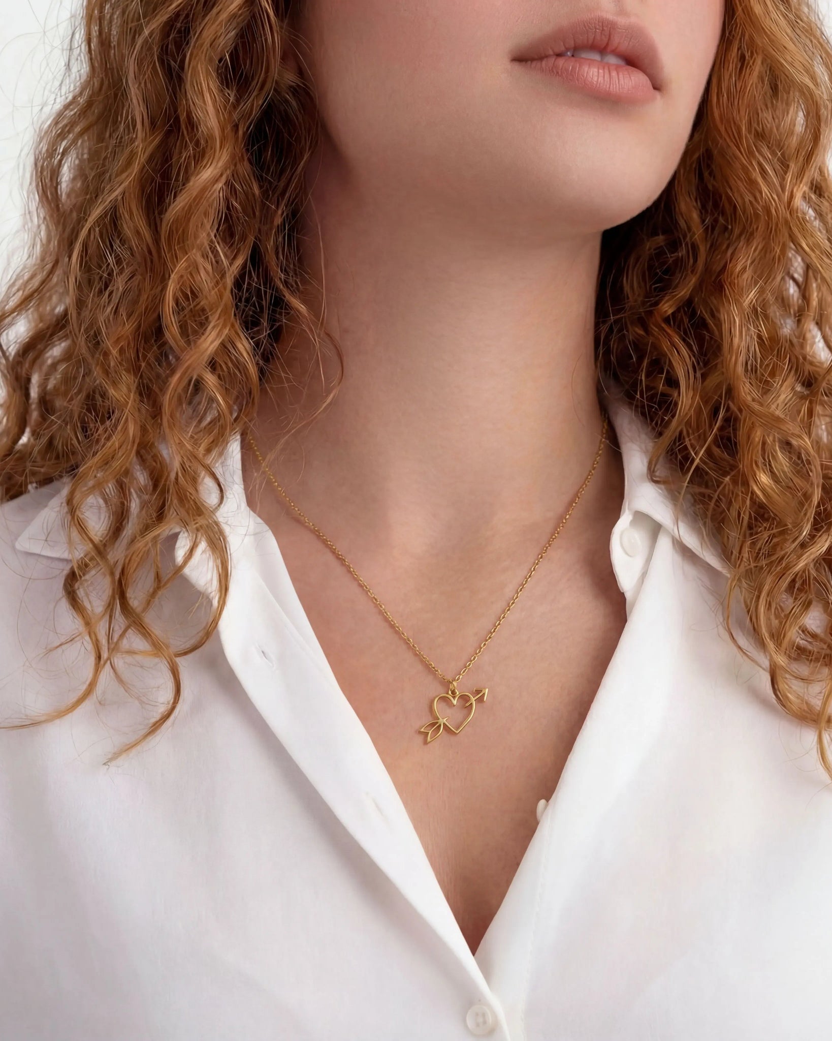 Heart Arrow Necklace - Delicate Love Necklace in Gold or Silver