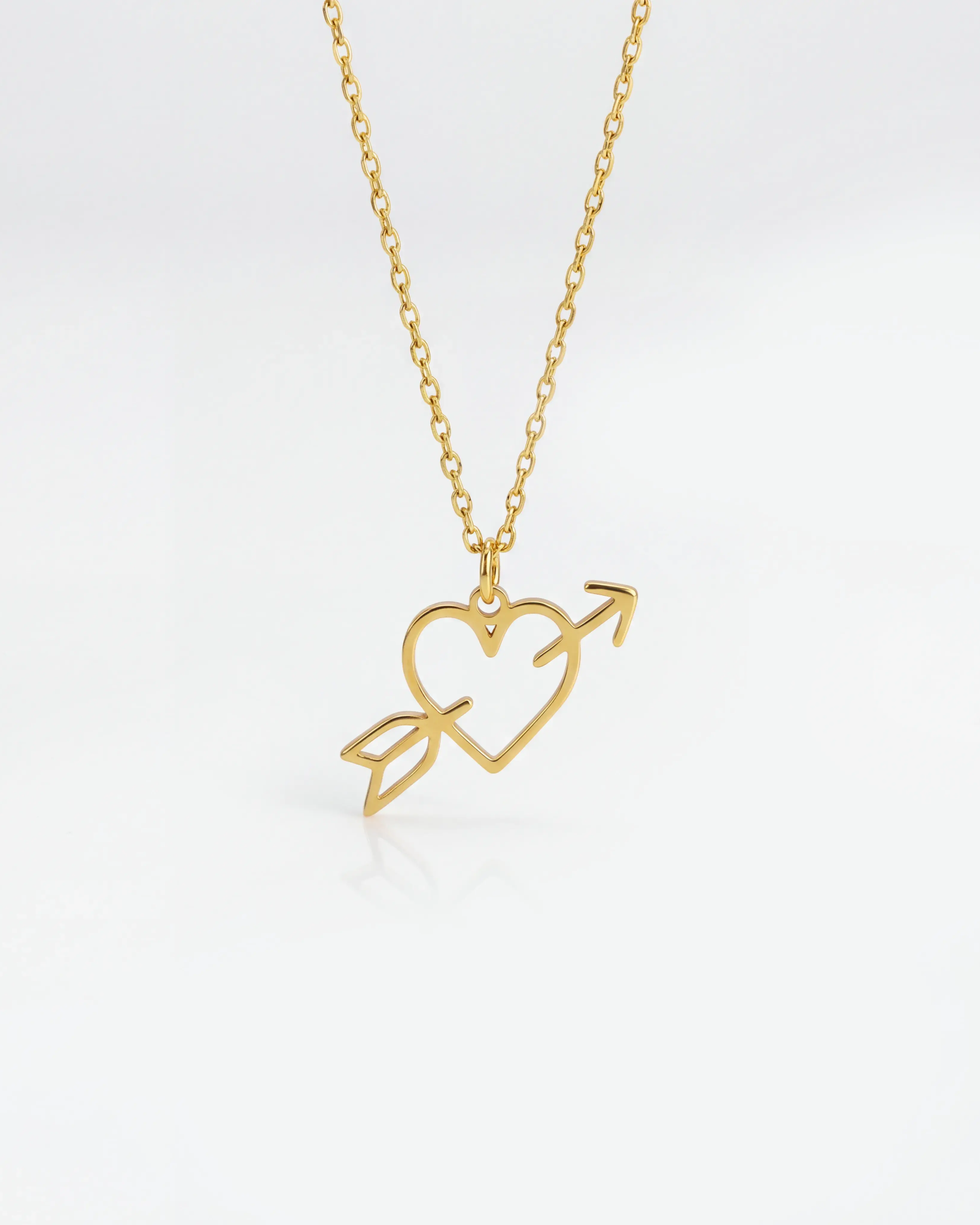 Heart Arrow Necklace - Delicate Love Necklace in Gold or Silver