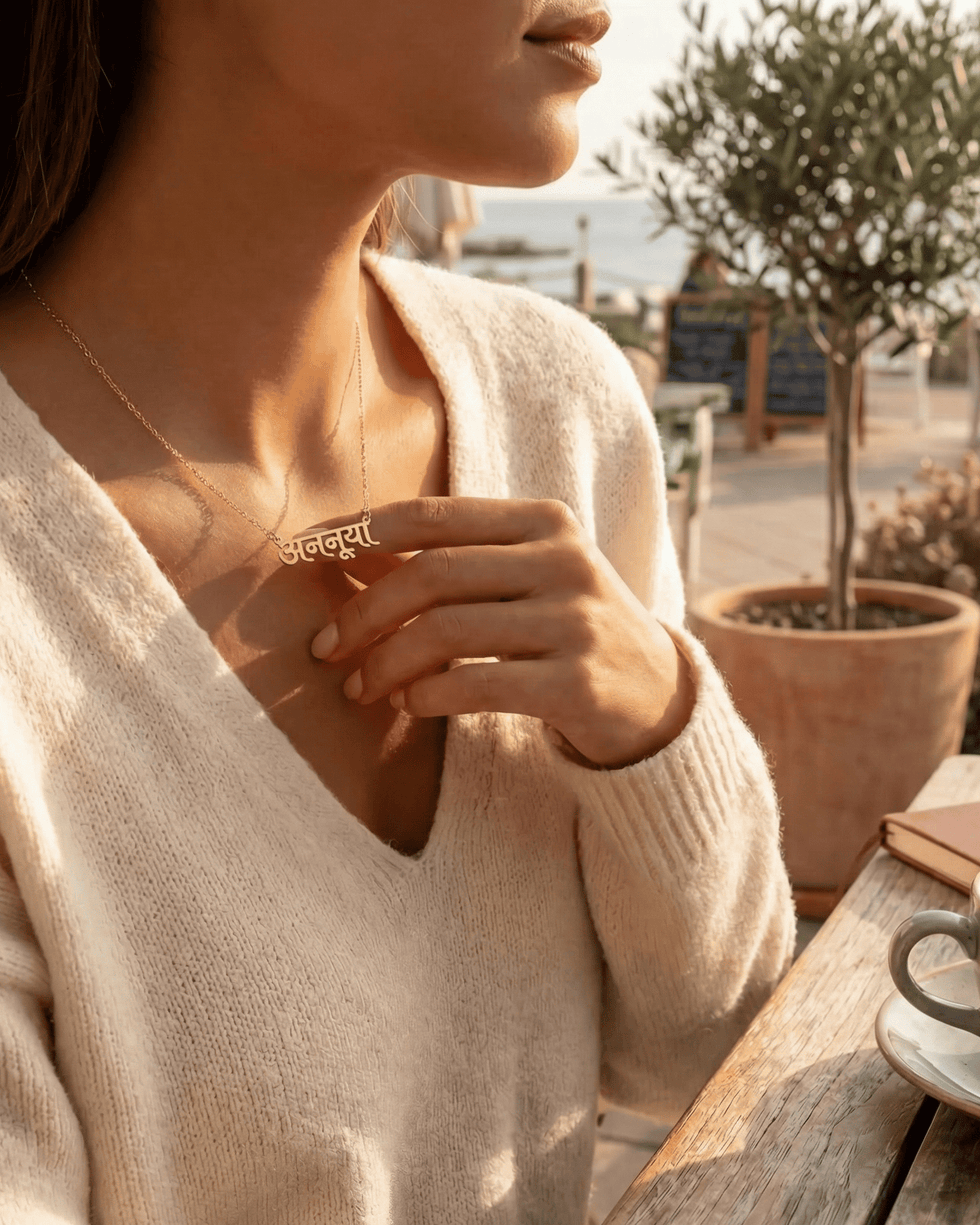 Personalised Name Necklace in 35+ Languages | Arabic, Japanese, Hindi & More