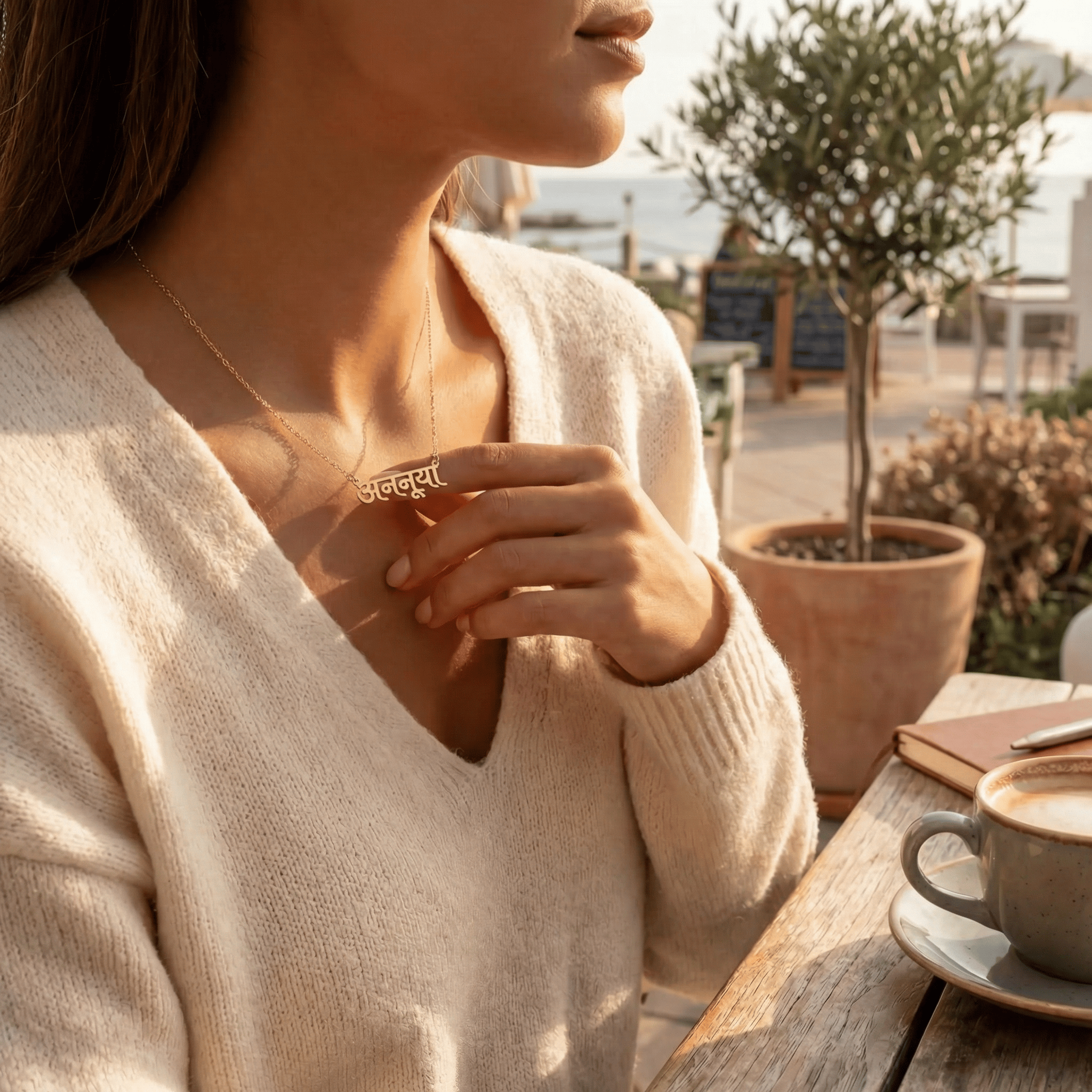 Necklace Hindi Name Necklace HBD Hindi Name Necklace - Personalised Devanagari Script | हिंदी नाम हार