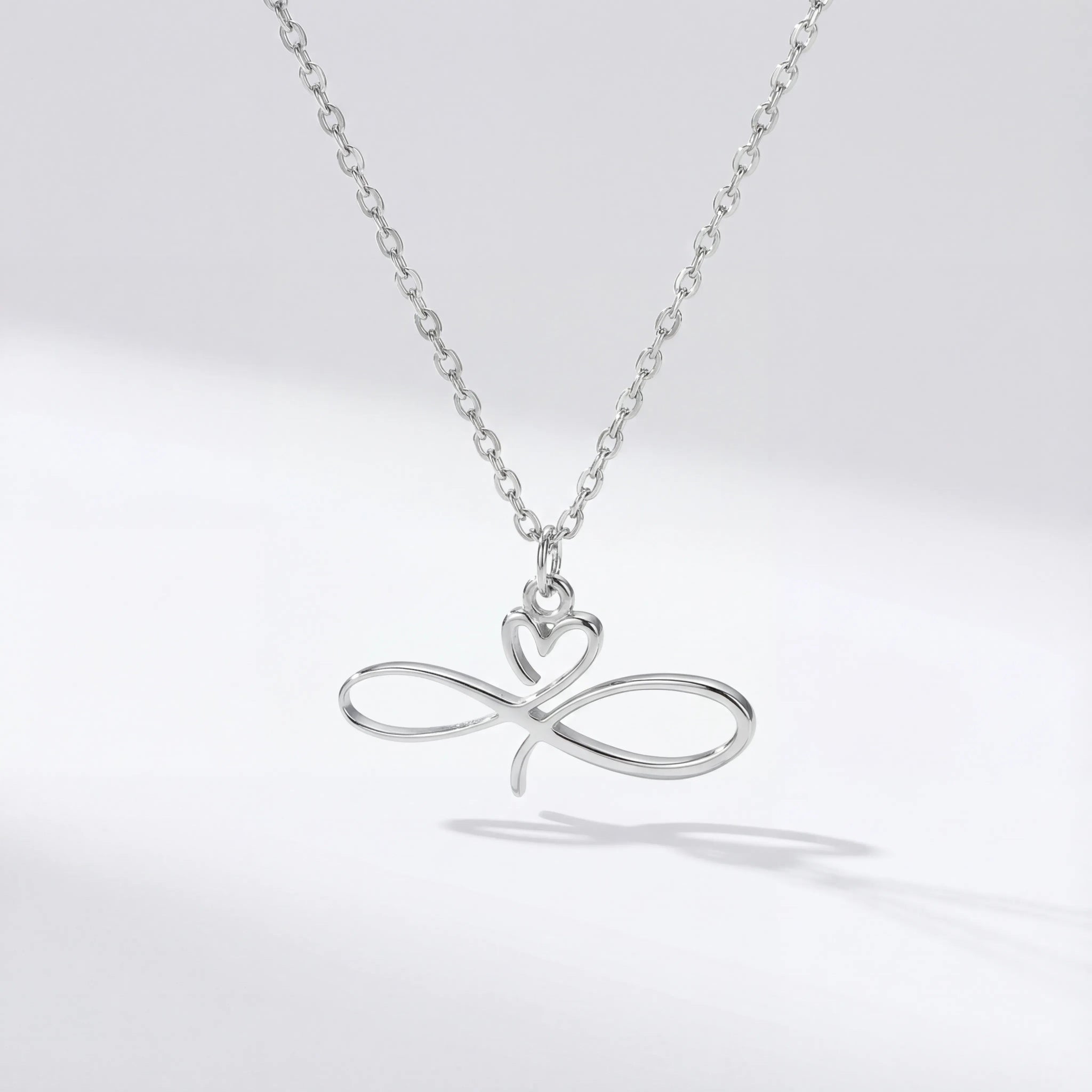 Infinity Heart Necklace - Personalised Infinity Style Necklace in Gold or Silver