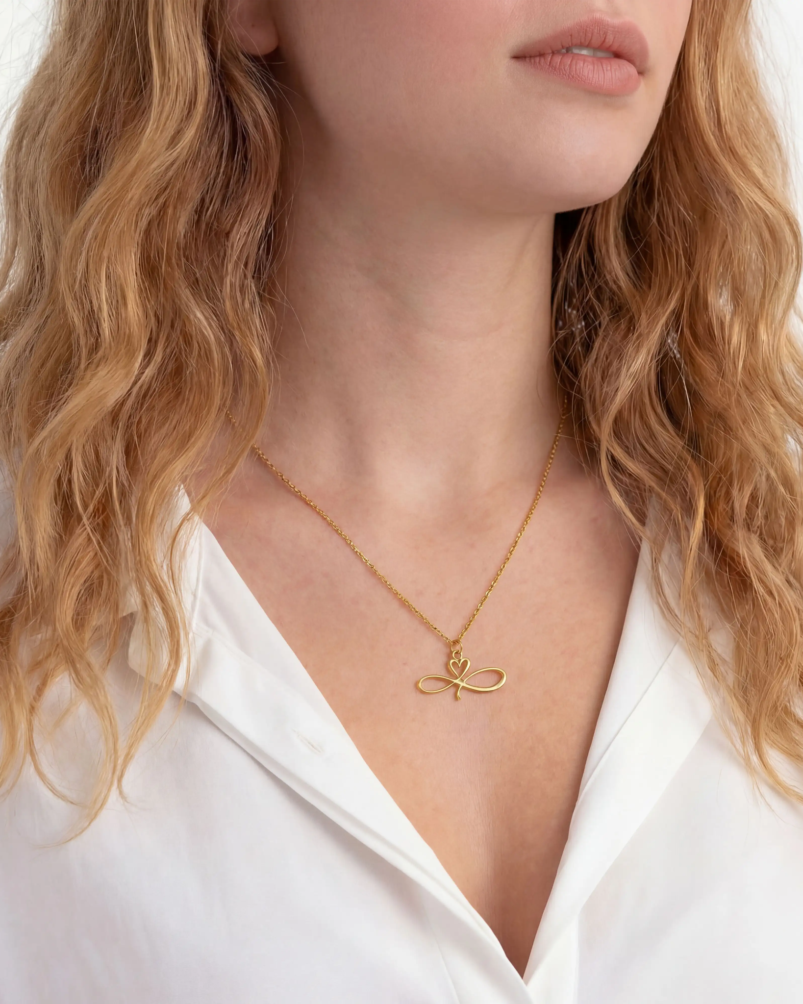 Infinity Heart Necklace - Personalised Infinity Style Necklace in Gold or Silver