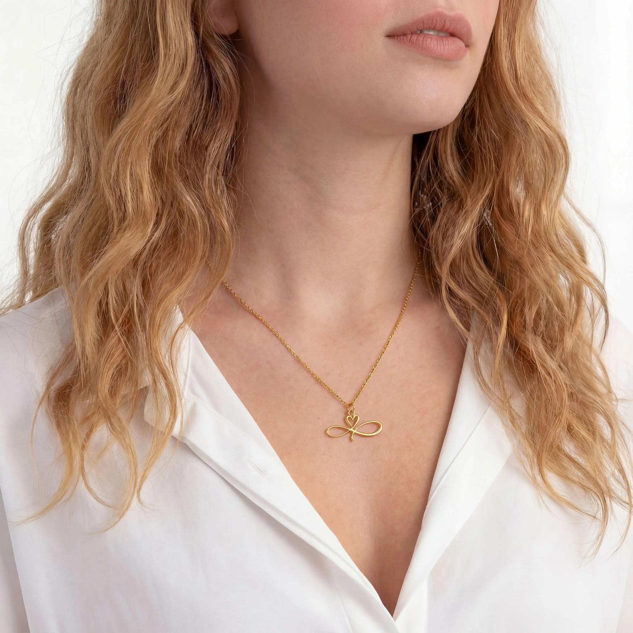 Infinity Heart Necklace - Personalised Infinity Style Necklace in Gold or Silver