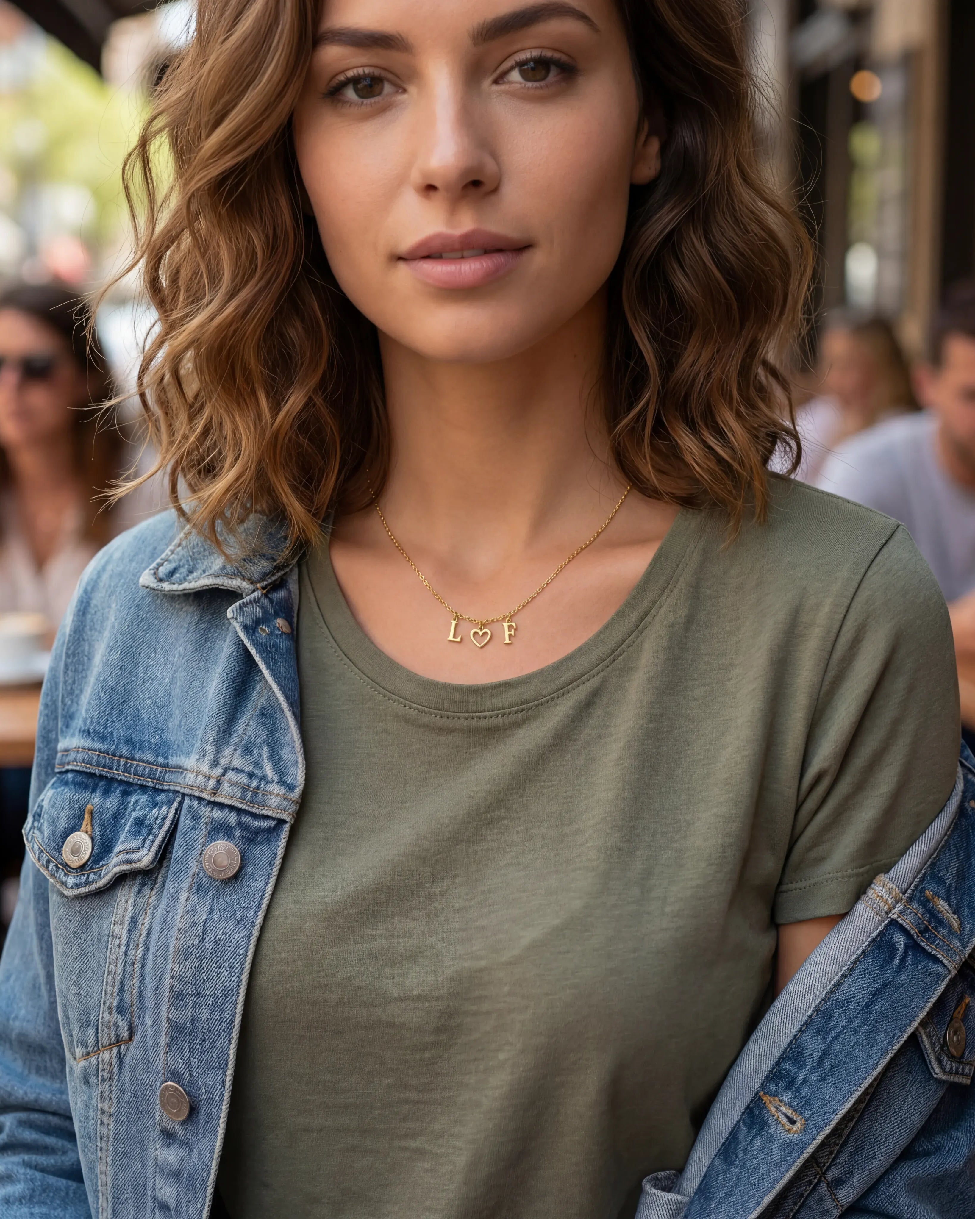 Necklace Initial Heart Initial Necklace HBD Initial Heart Initial Necklace - Couples & Valentine's Day in Gold & Silver