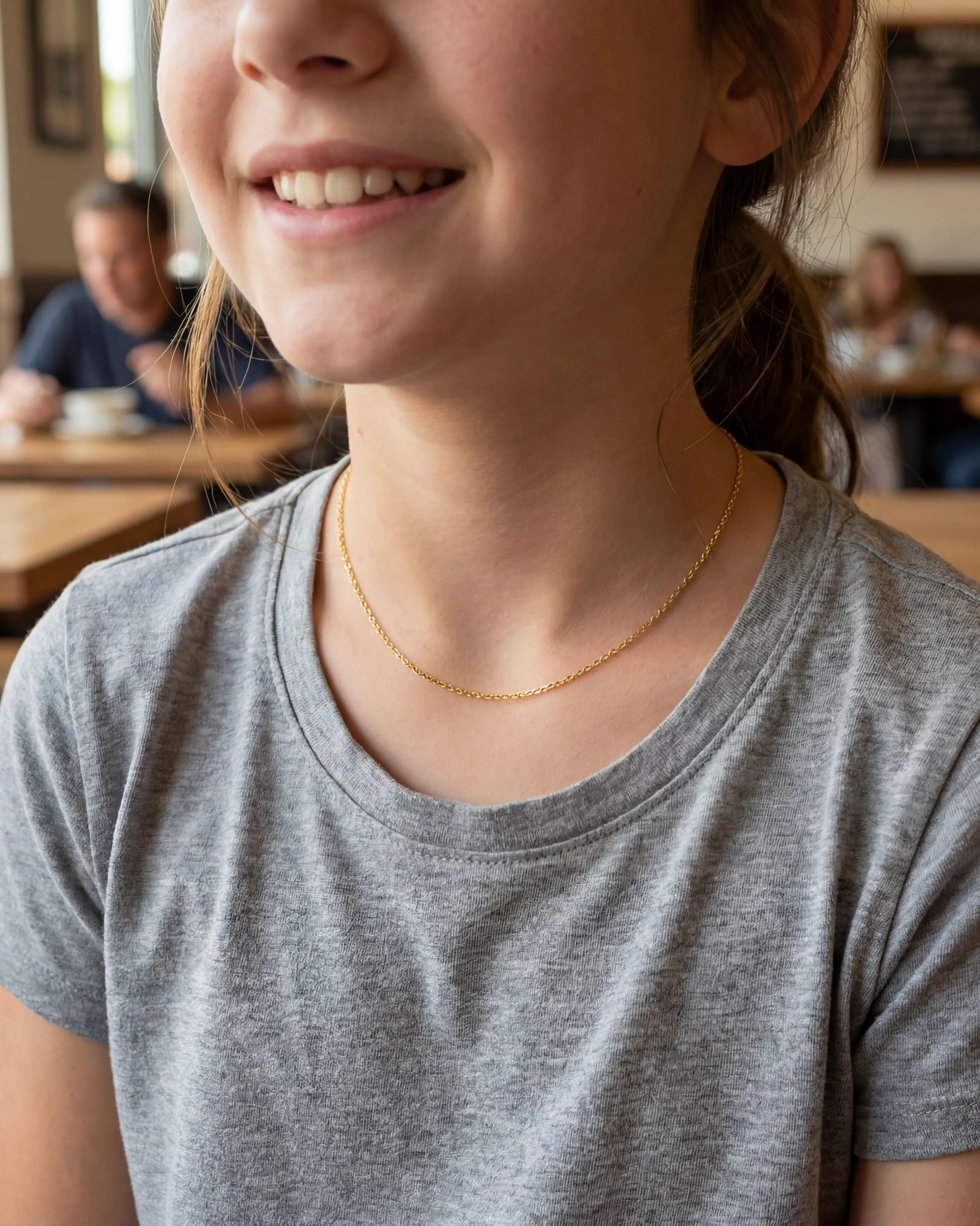 Necklace Kids Anchor Chain Necklace Noa & Nellie Kids Anchor Chain in Gold or Sterling Silver – Layering Chain 12–16"