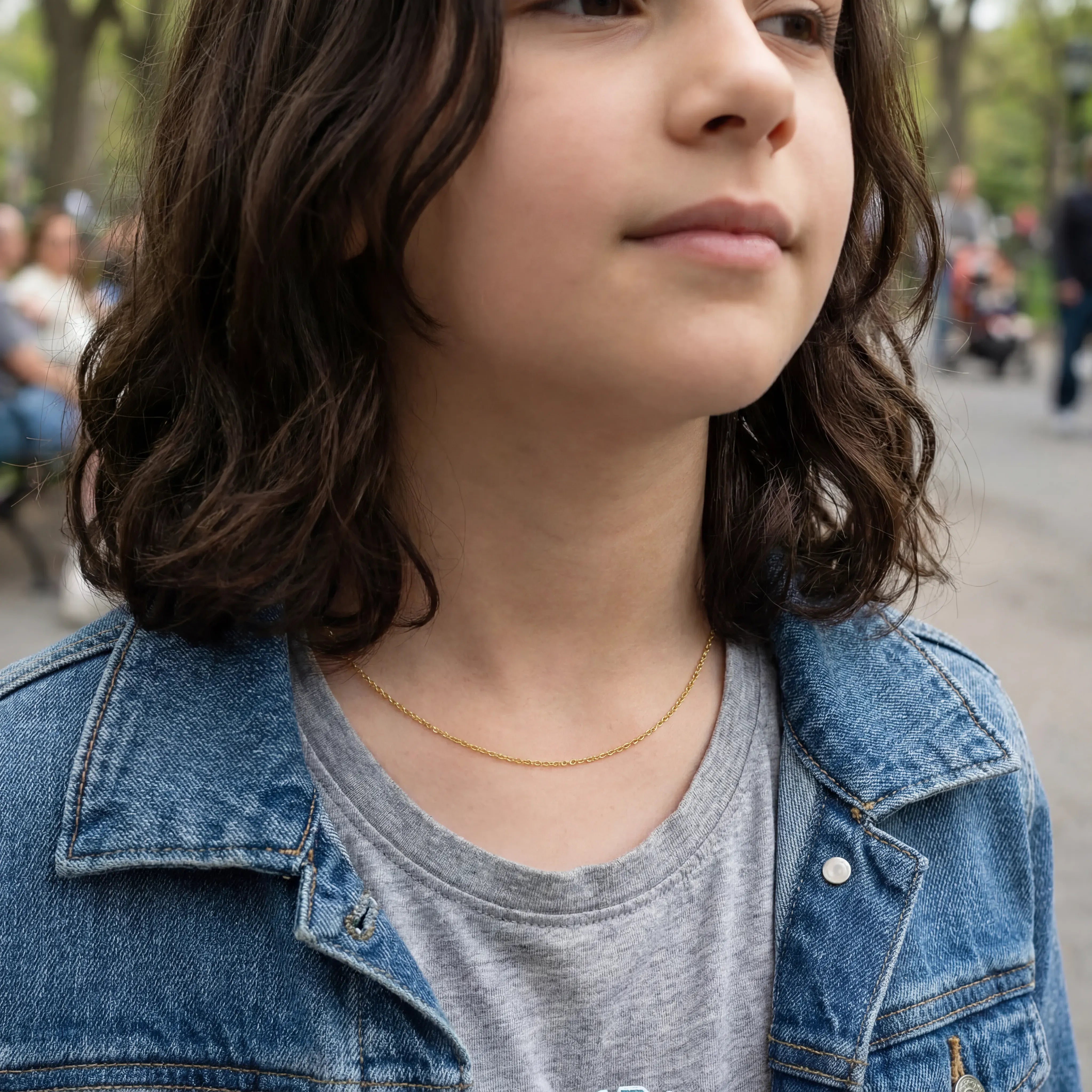 Necklace Kids Anchor Chain Necklace Noa & Nellie Kids Anchor Chain in Gold or Sterling Silver – Layering Chain 12–16"