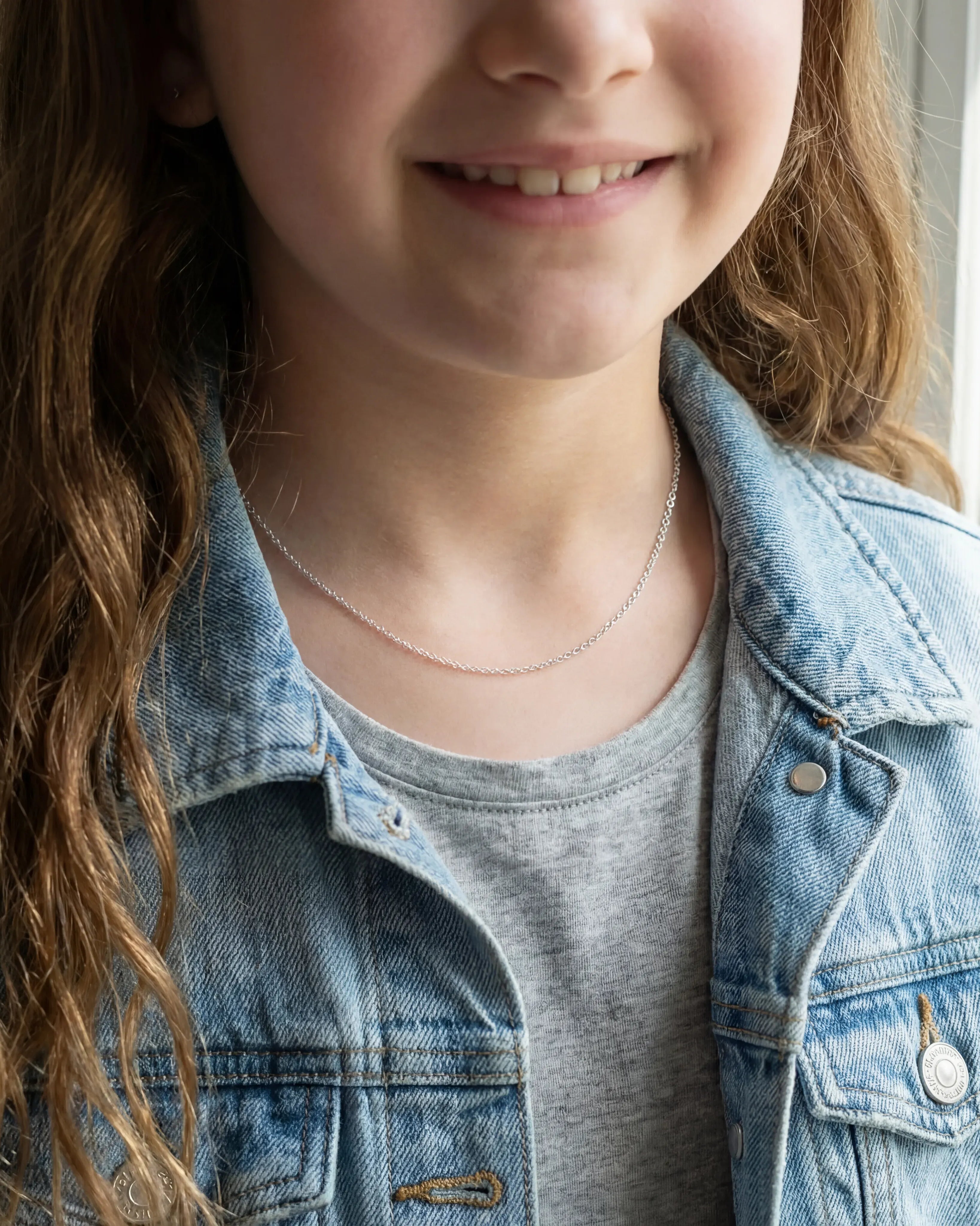 Necklace Kids Anchor Chain Necklace Noa & Nellie Kids Anchor Chain in Gold or Sterling Silver – Layering Chain 12–16"