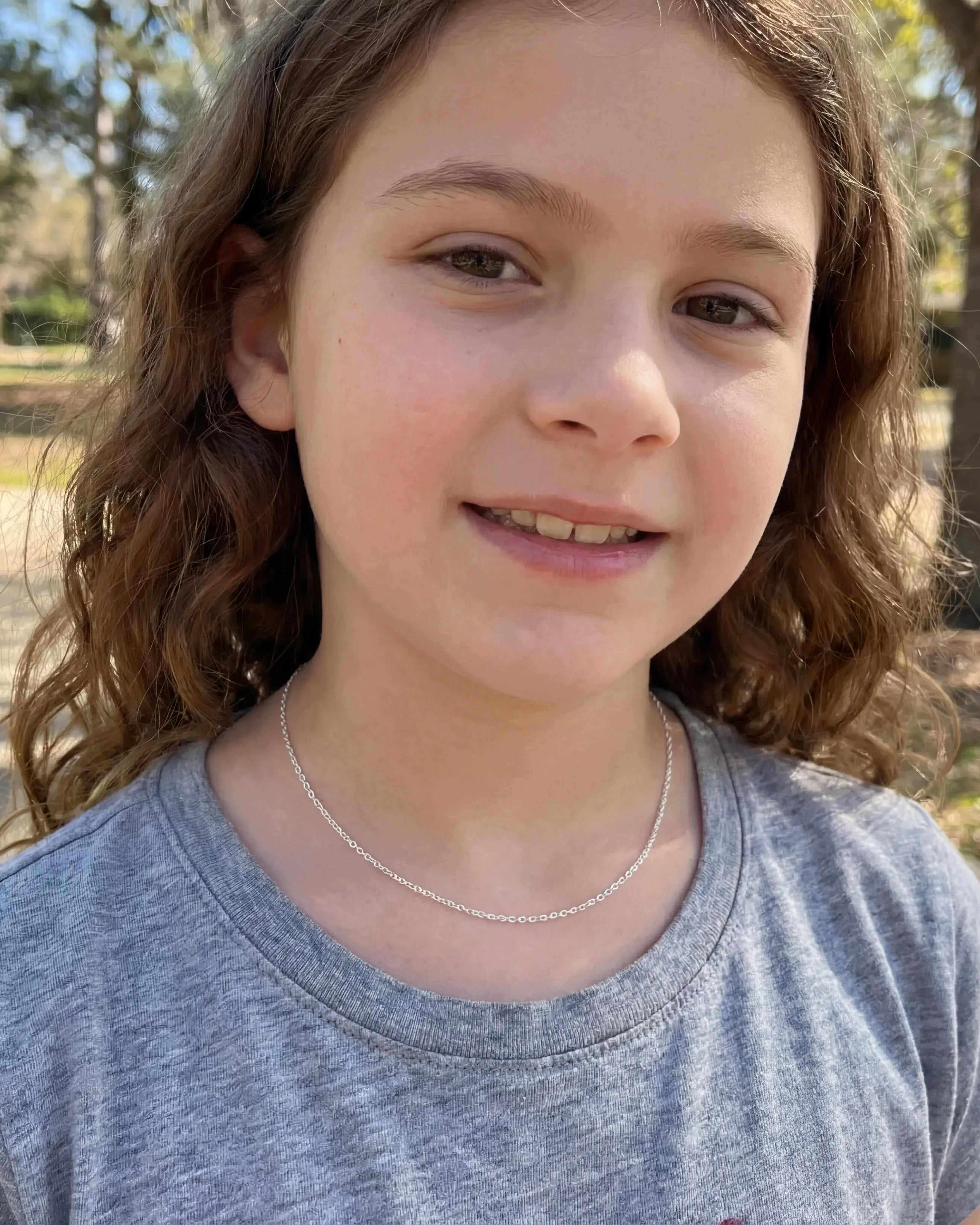 Necklace Kids Anchor Chain Necklace Noa & Nellie Kids Anchor Chain in Gold or Sterling Silver – Layering Chain 12–16"