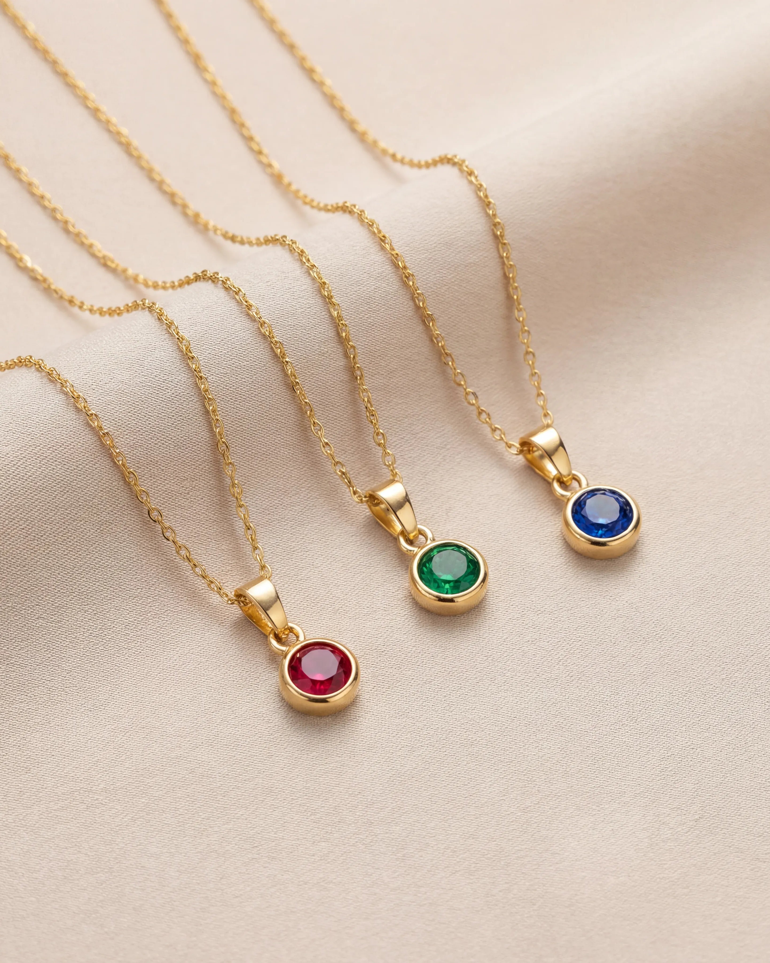 Necklace Kids Birthstone Necklace Noa & Nellie Kids Birthstone Necklace - Children's Birthstone Necklace in Sterling Silver