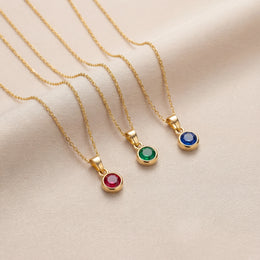 Kids Birthstone Necklace - Children's Birthstone Necklace in Sterling Silver
