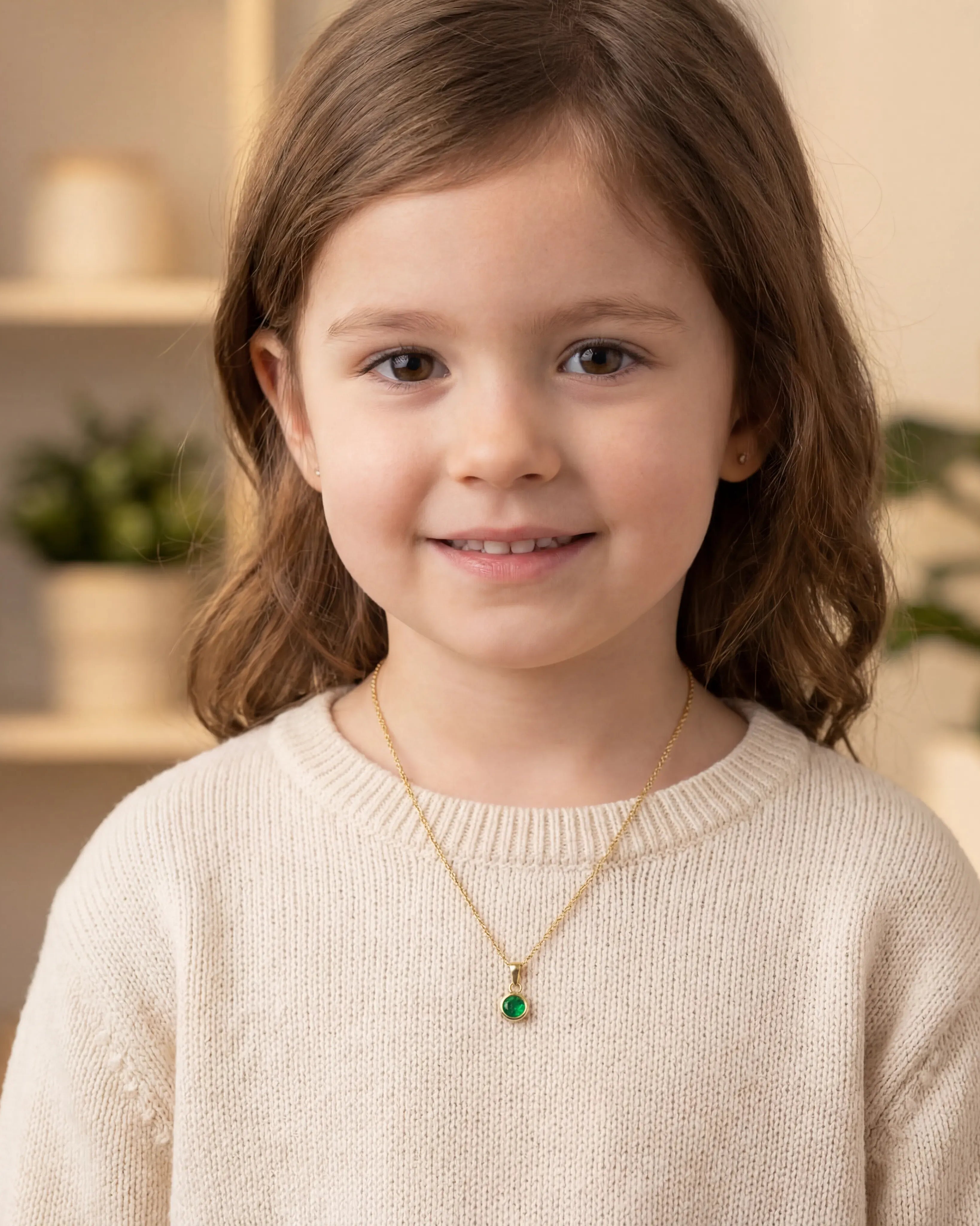 Necklace Kids Birthstone Necklace Noa & Nellie Kids Birthstone Necklace - Children's Birthstone Necklace in Sterling Silver