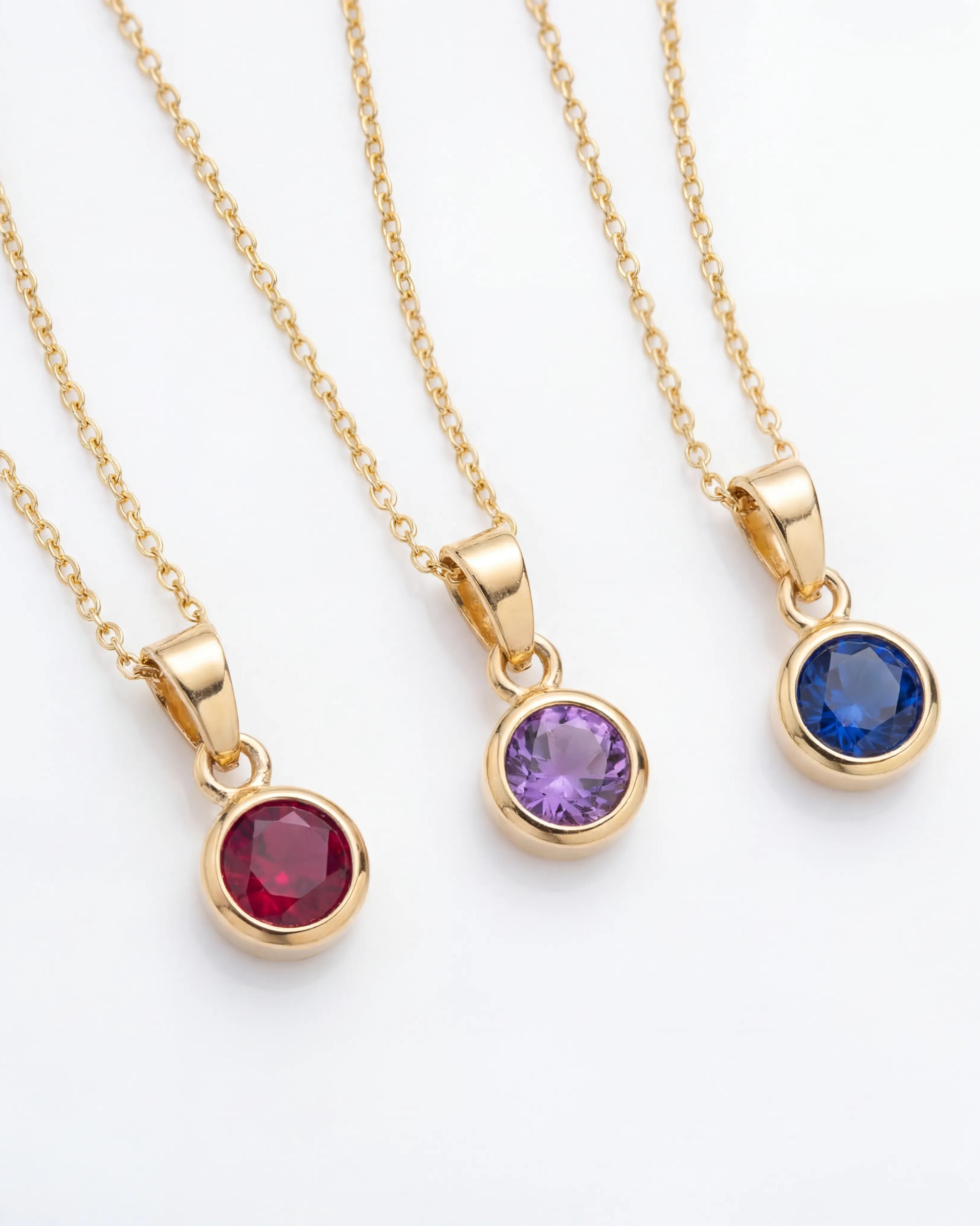 Necklace Kids Birthstone Necklace Noa & Nellie Kids Birthstone Necklace - Children's Birthstone Necklace in Sterling Silver