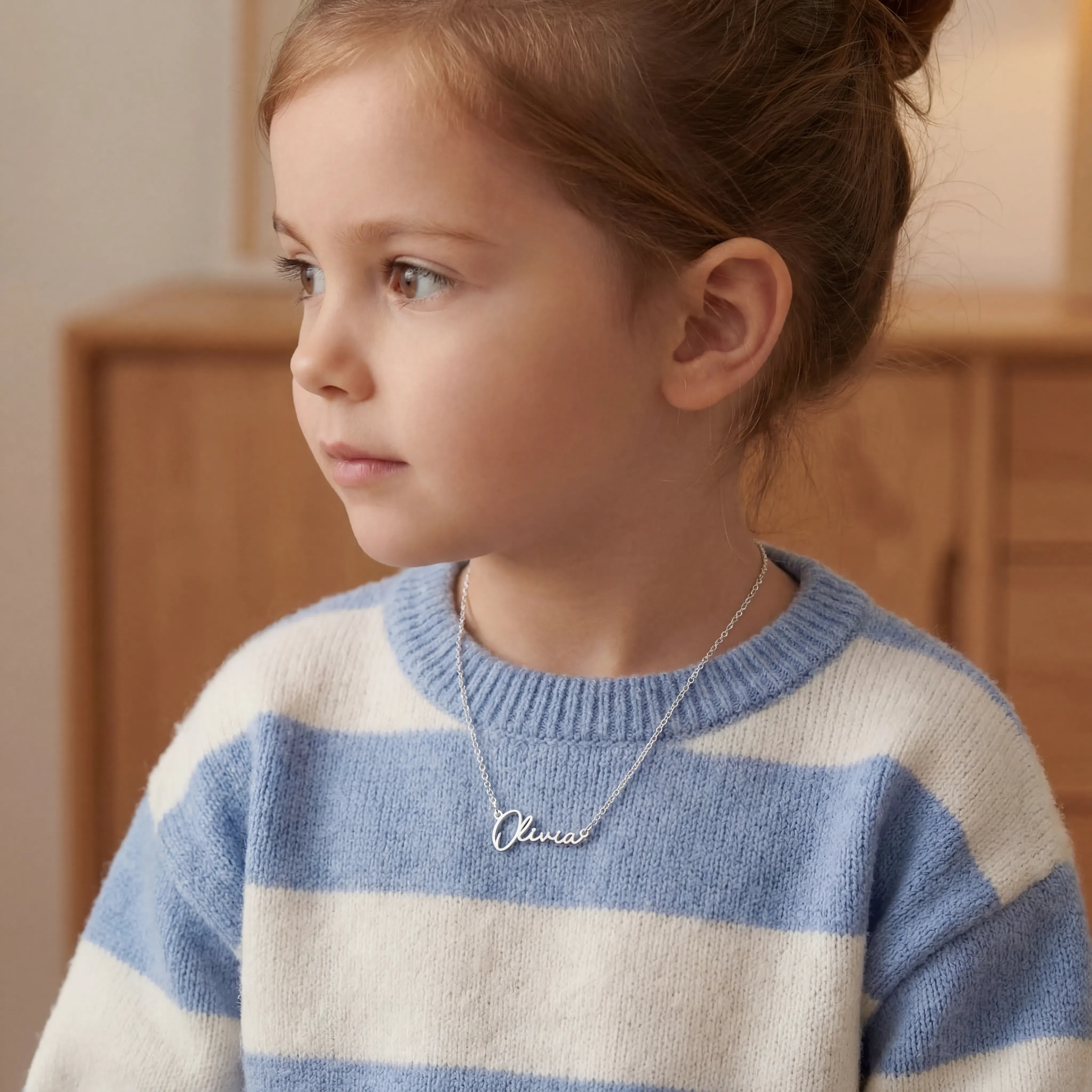 Necklace Kids Name Necklace Noa & Nellie Kids Name Necklace – 9 Unique Designs & 200+ Charms – Waterproof, Hypoallergenic Children’s Jewellery Gift