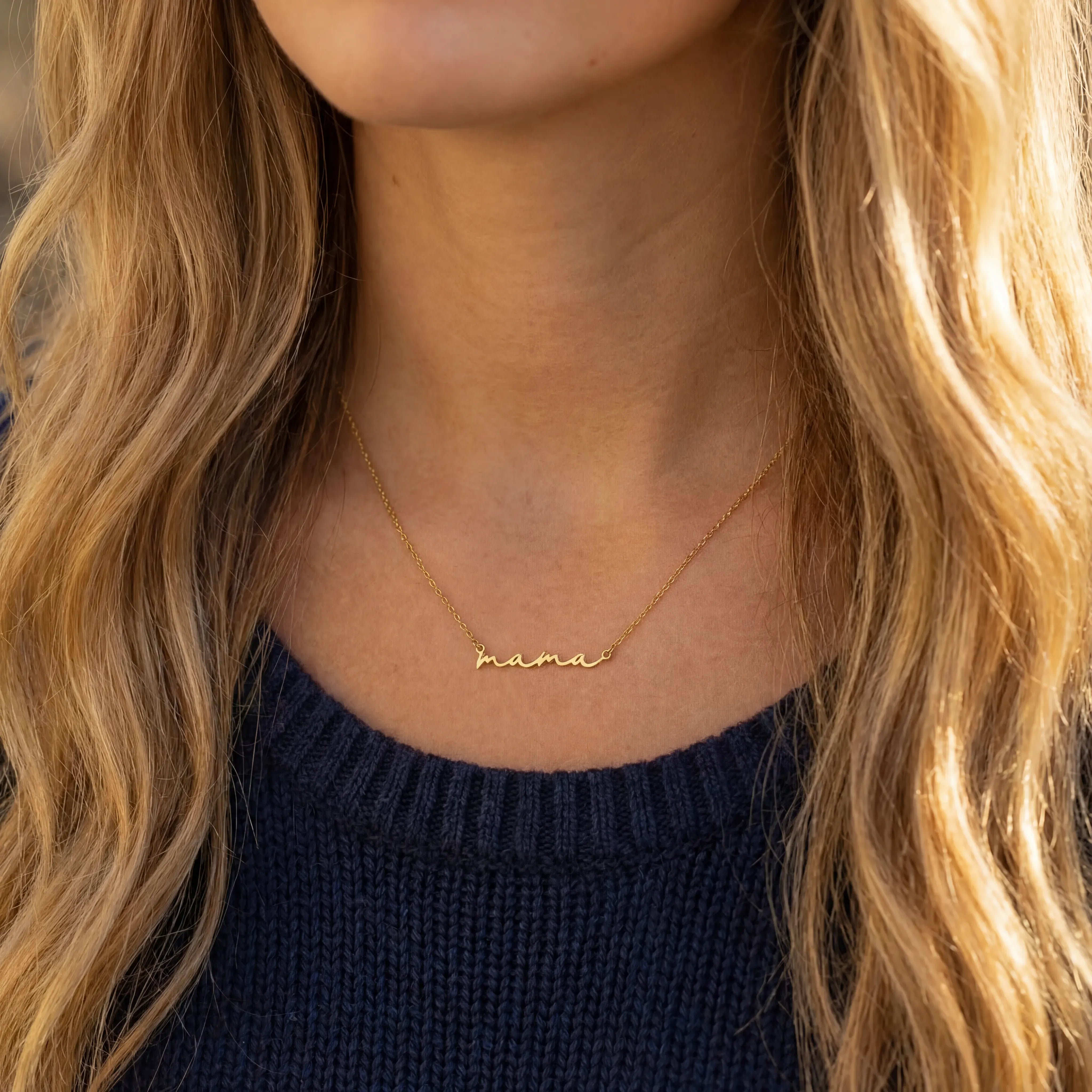 Necklace Mama Necklace HBD Mama Necklace in 18ct Gold, Sterling Silver, 24ct Gold Vermeil or Solid Silver