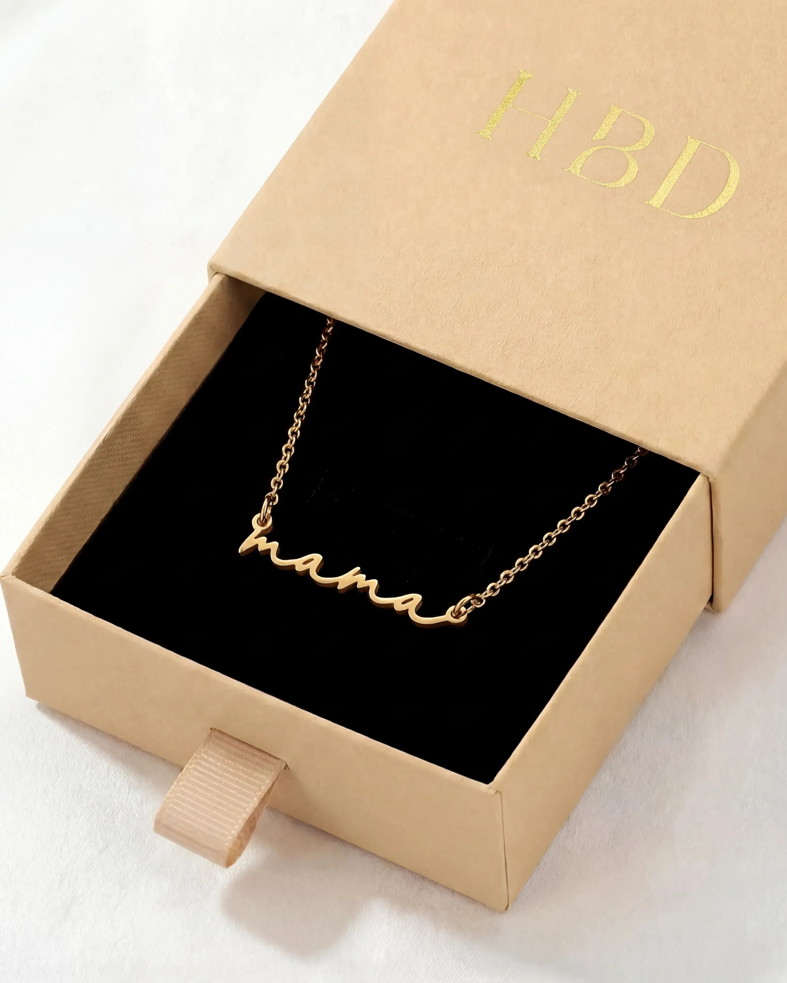 Necklace Mama Necklace HBD Mama Necklace in 18ct Gold, Sterling Silver, 24ct Gold Vermeil or Solid Silver