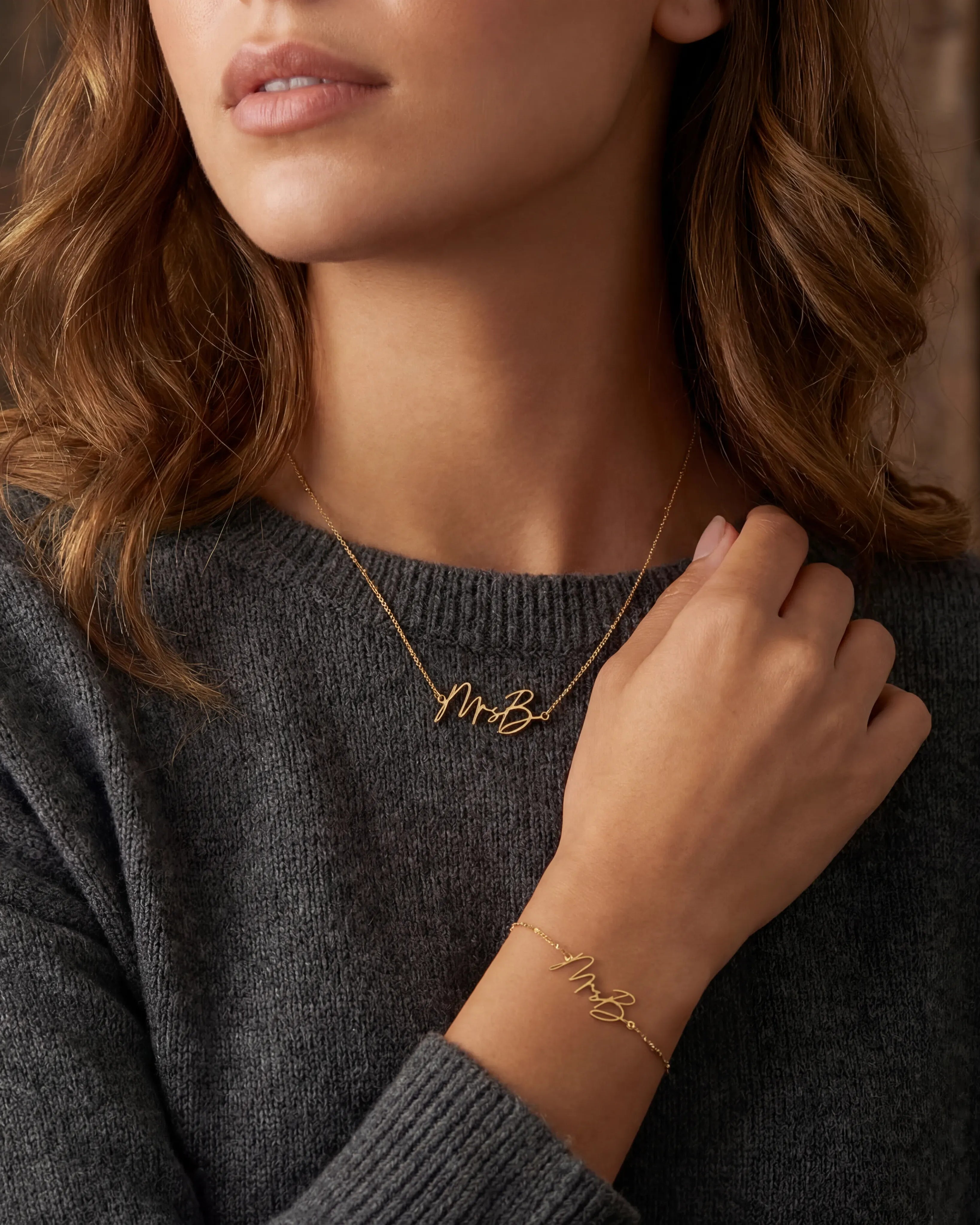 Necklace Mrs Necklace & Mrs Bracelet Pair HBD 18ct Matching Necklace & Bracelet Set - Mix & Match