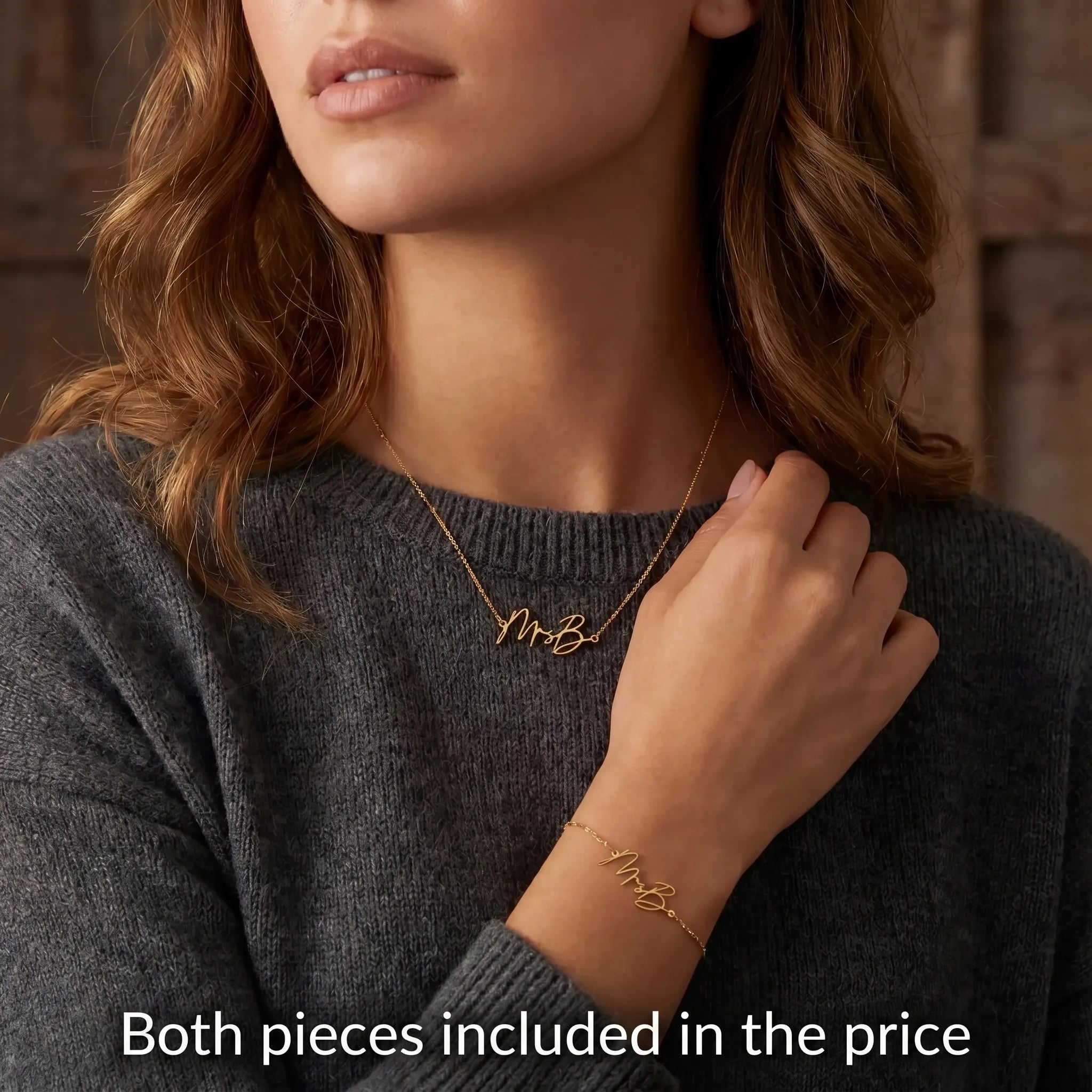 Necklace Mrs Necklace & Mrs Bracelet Pair HBD 18ct Matching Necklace & Bracelet Set - Mix & Match