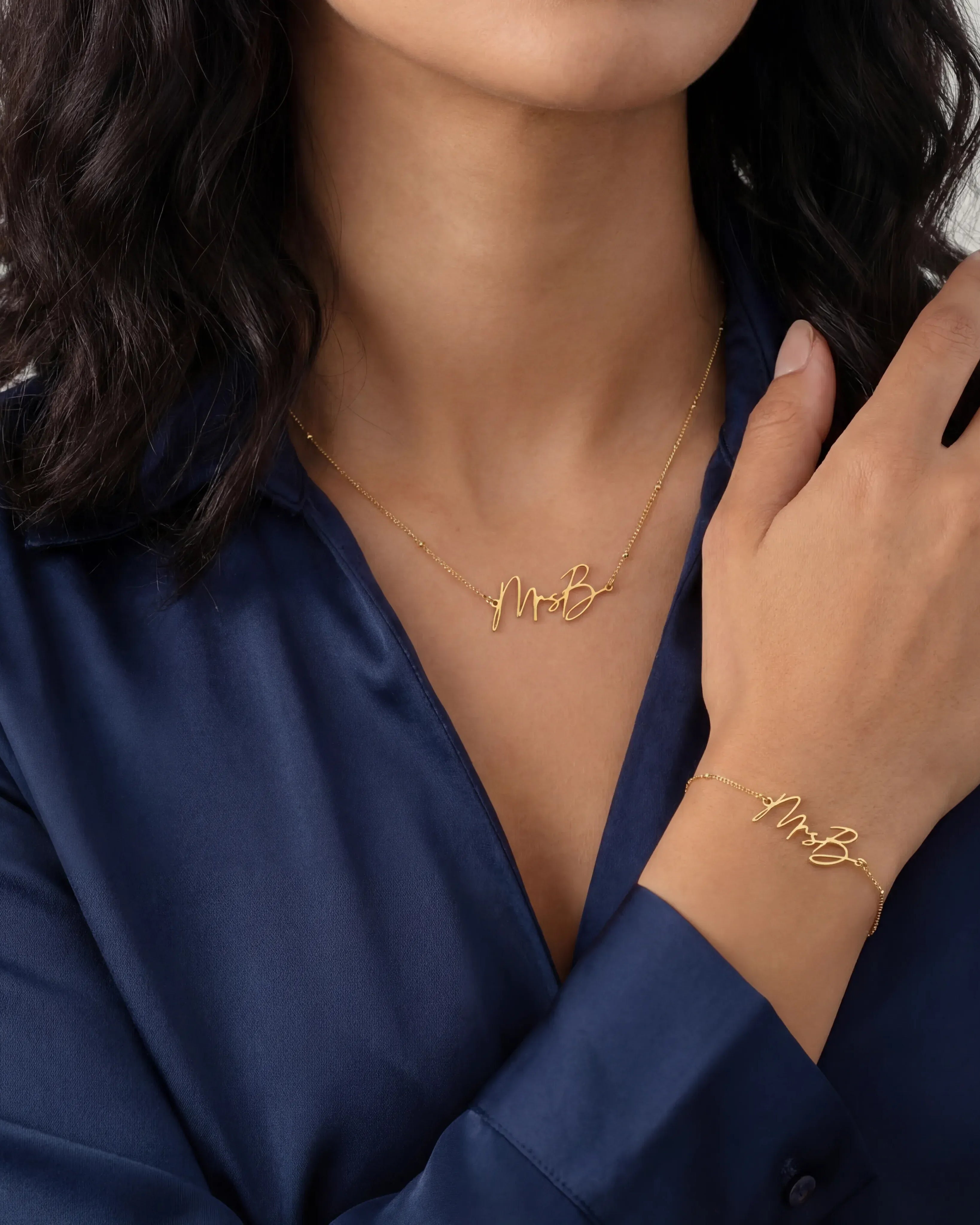 Necklace Mrs Necklace & Mrs Bracelet Pair HBD 18ct Matching Necklace & Bracelet Set - Mix & Match