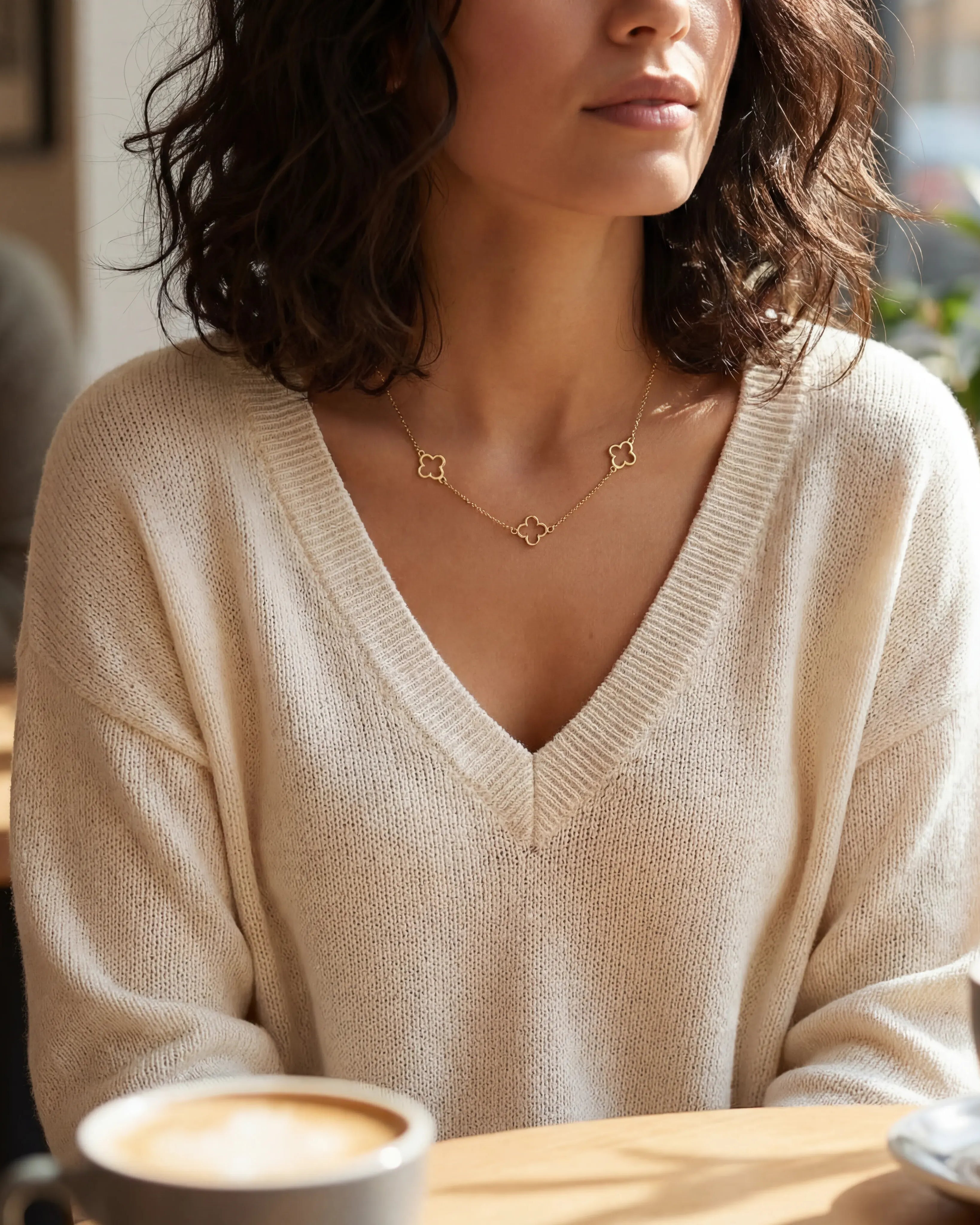 Necklace Multi Clover Necklace by G&M Gigi & Maple Multi Clover in Vermeil, Gold or Silver – Delicate Four Leaf Clover Necklace by Gigi & Maple