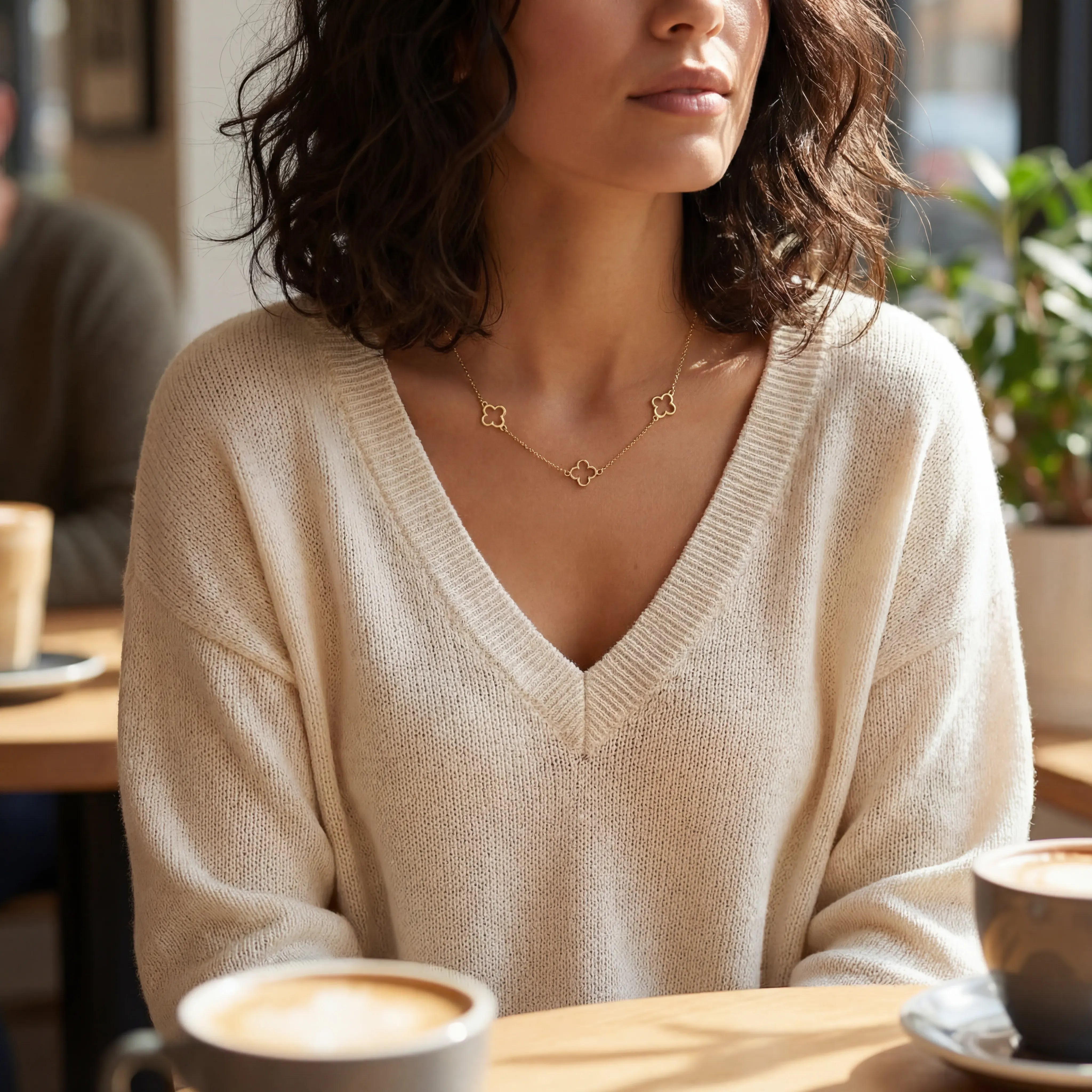 Necklace Multi Clover Necklace by G&M Gigi & Maple Multi Clover in Vermeil, Gold or Silver – Delicate Four Leaf Clover Necklace by Gigi & Maple