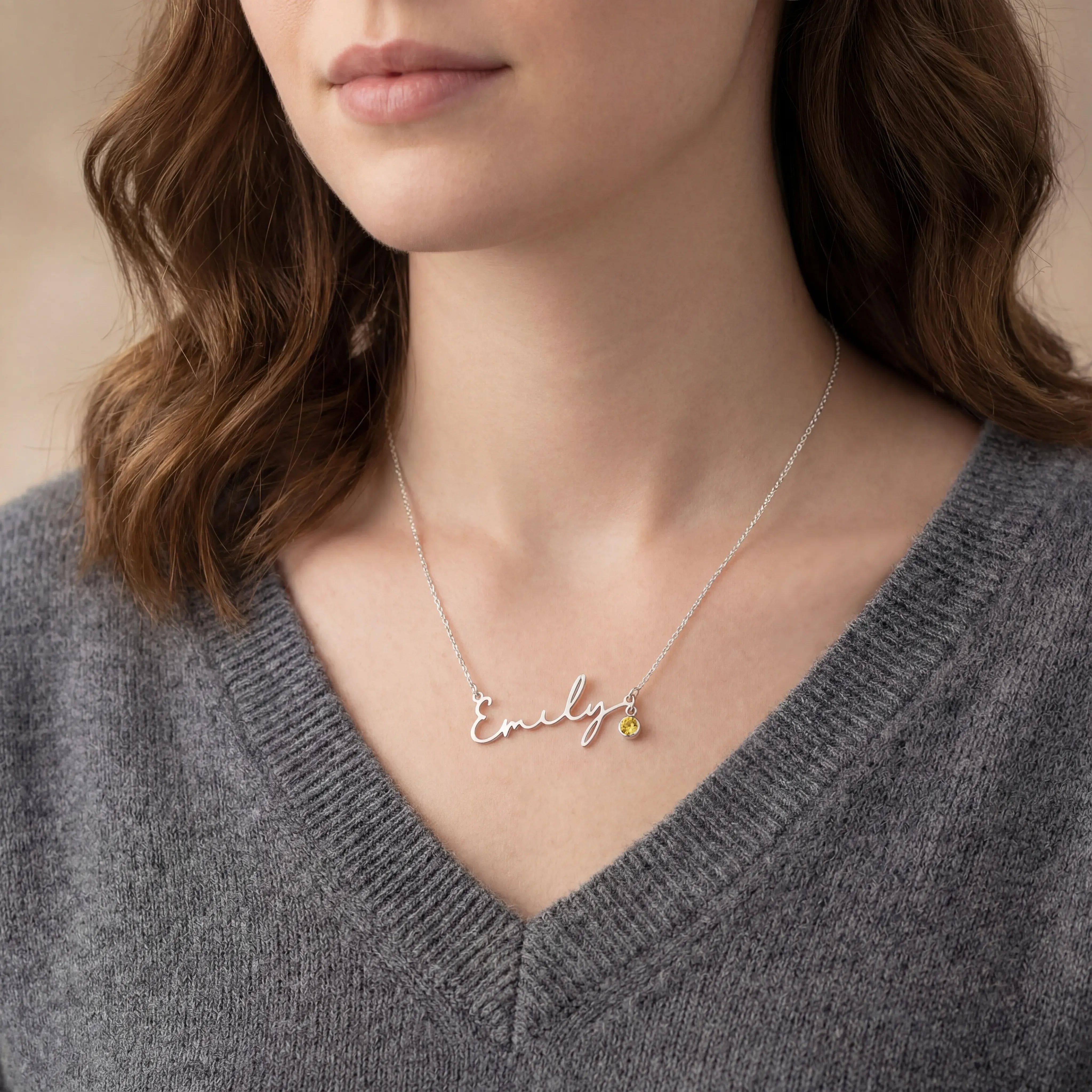 Necklace Name Necklace & Charm HBD Custom Name Necklace with Free Charm – Gold or Silver – Anchor, Satellite or Belcher Chain